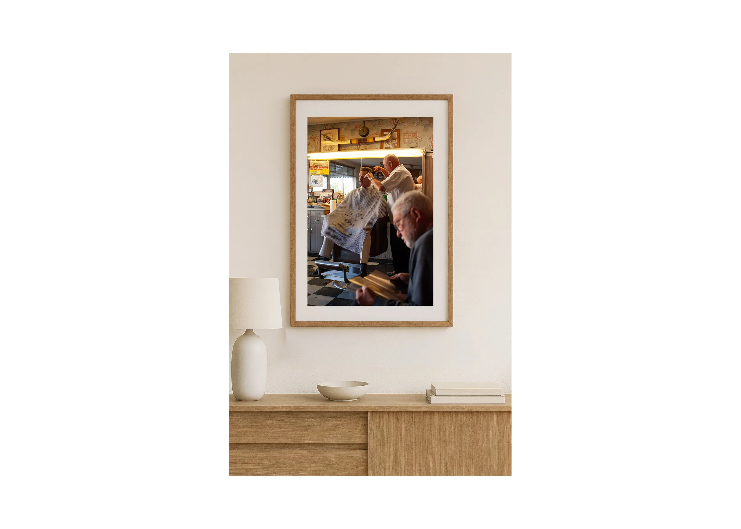 framed barbershop print for sale