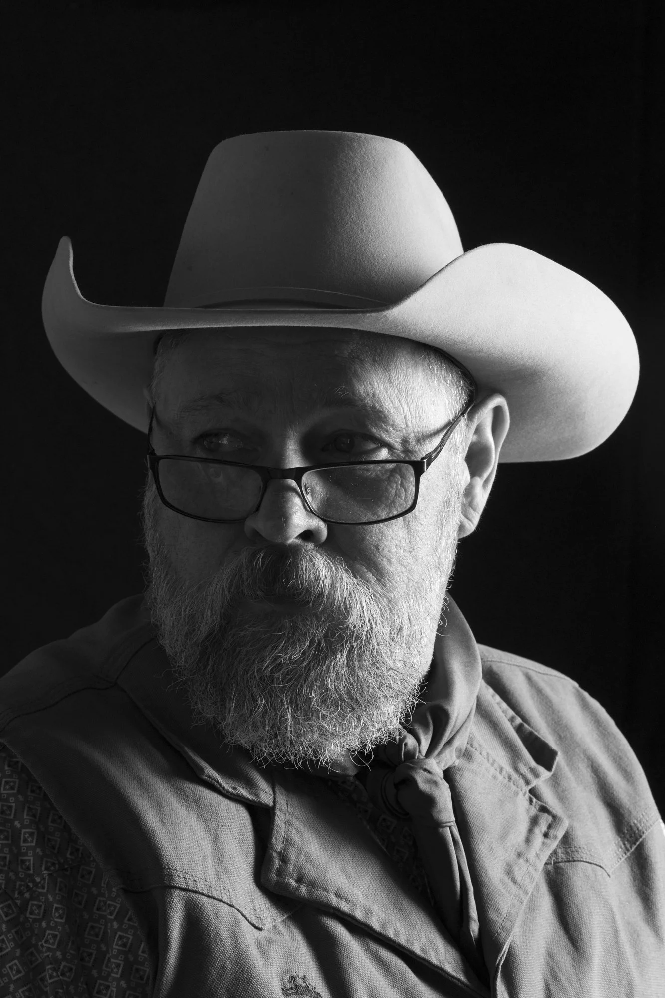 Portrait of a Western charcoal artist