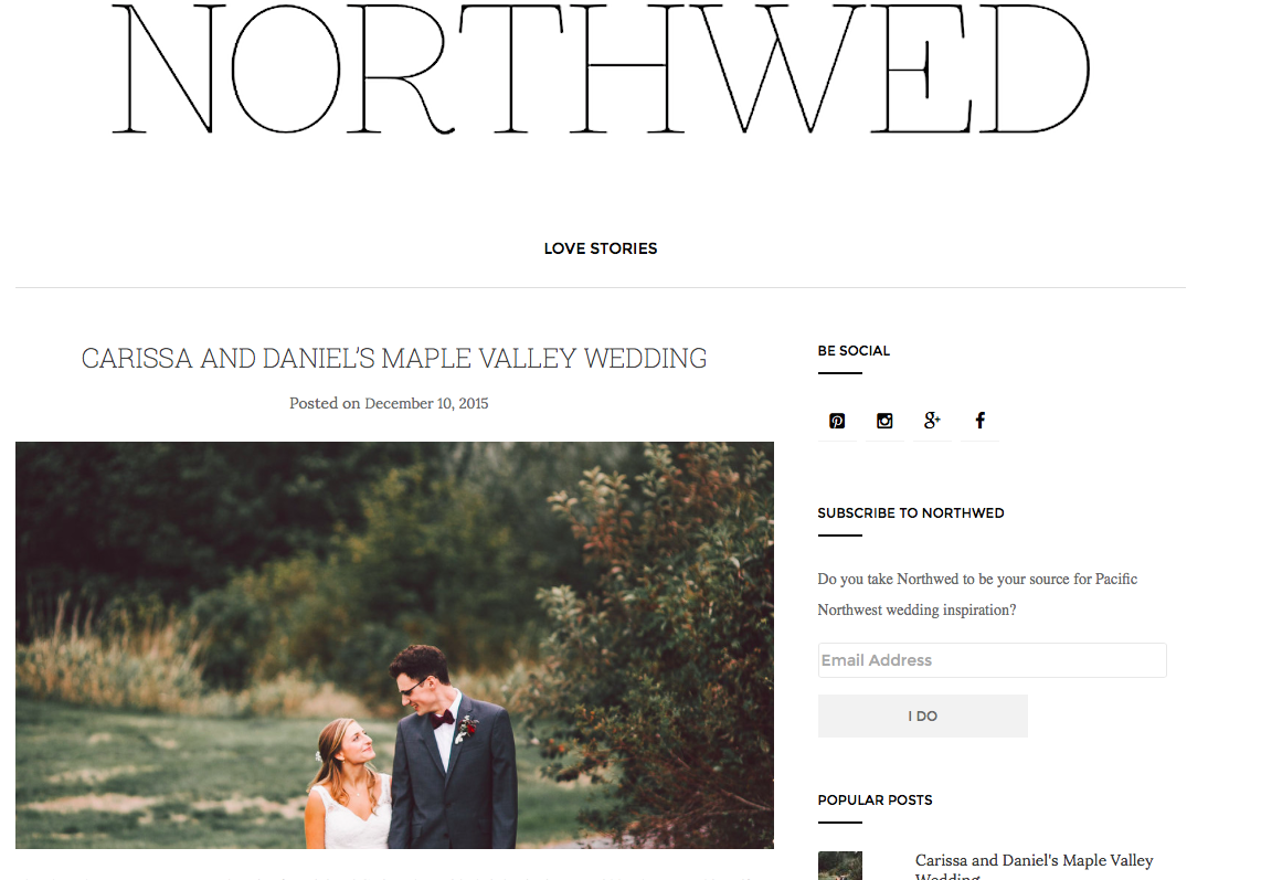 One of our September weddings was featured in Northwed Magazine. Photography by Olivia Strohm. 