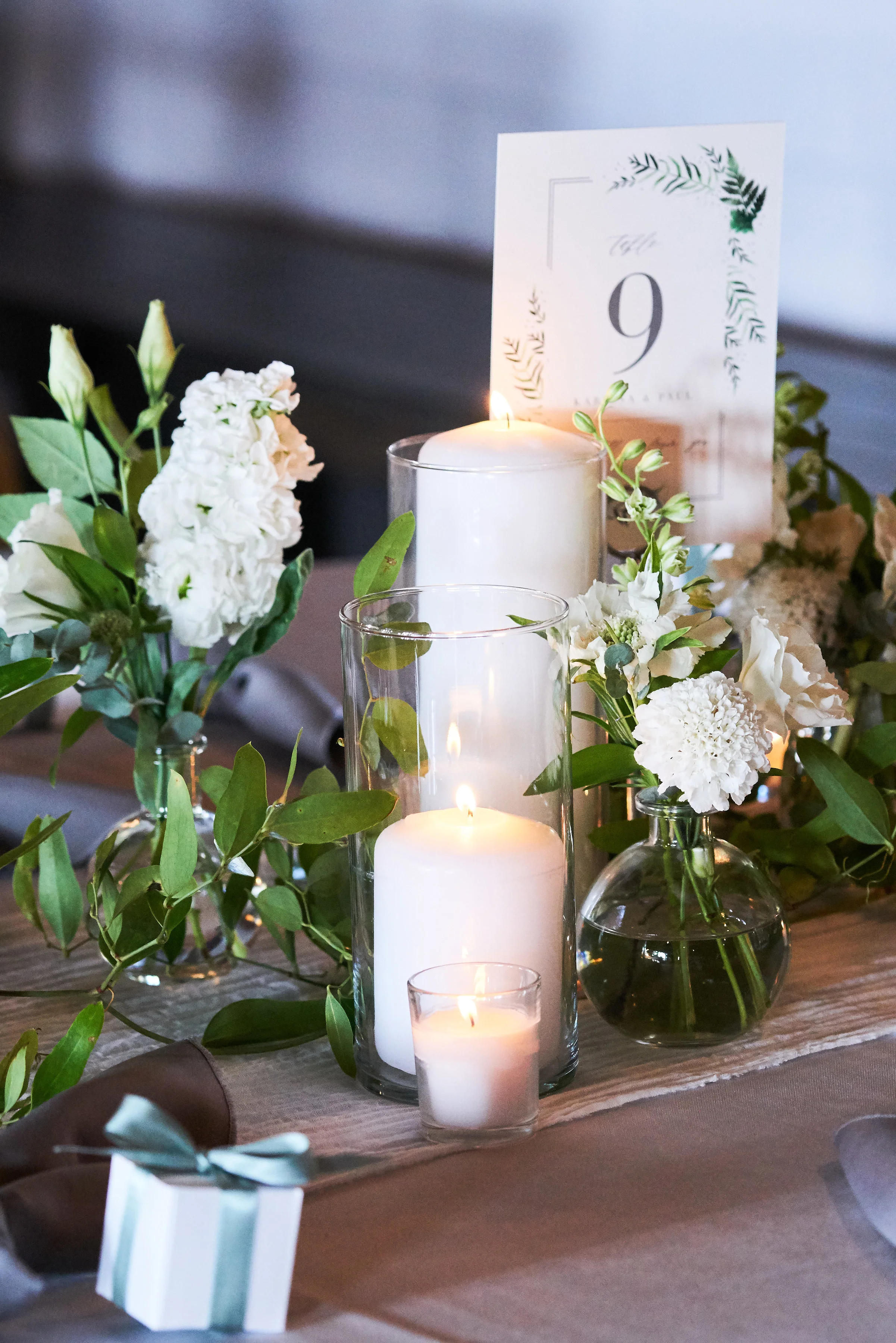 Glass Cylinder Vase With Pillar Candle