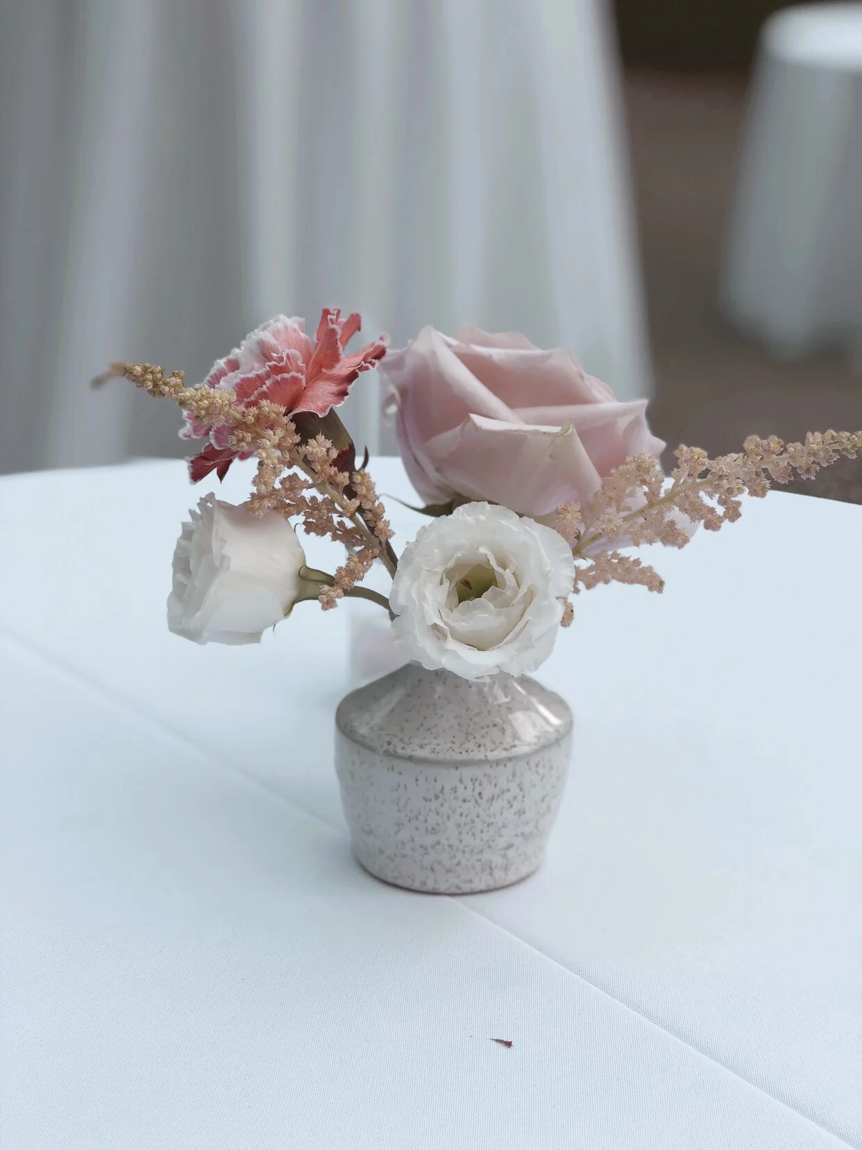 Short Speckled Ceramic Bud Vase