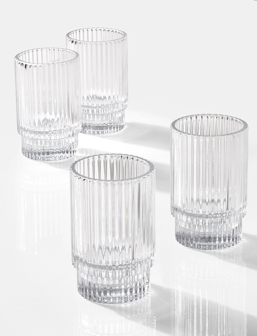 Clear Pleated Votive