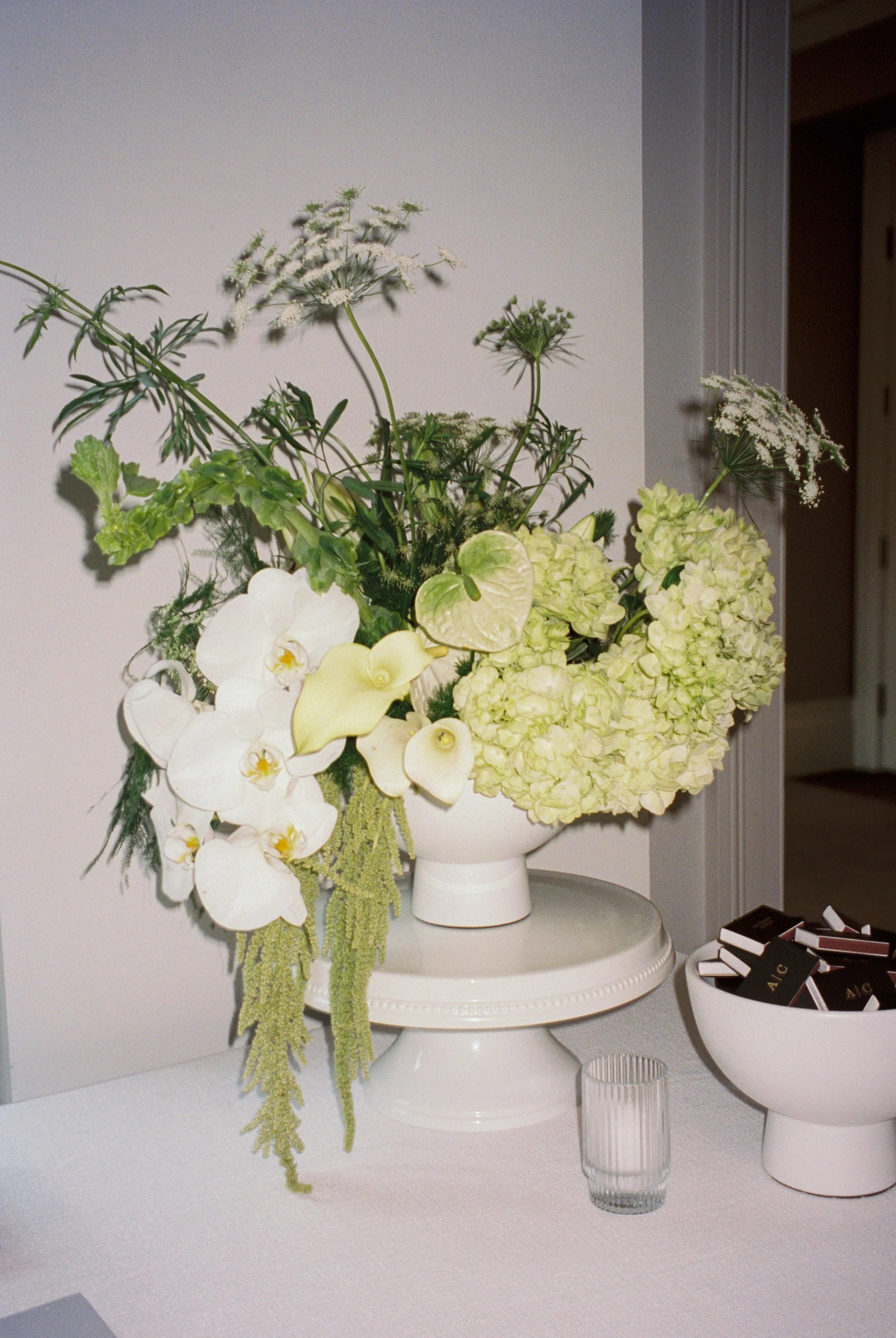 White Footed Vase