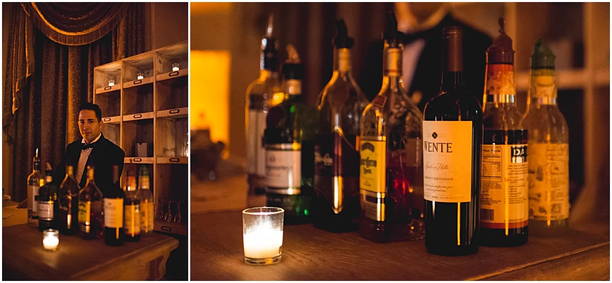 expensive wine bottles at the bar