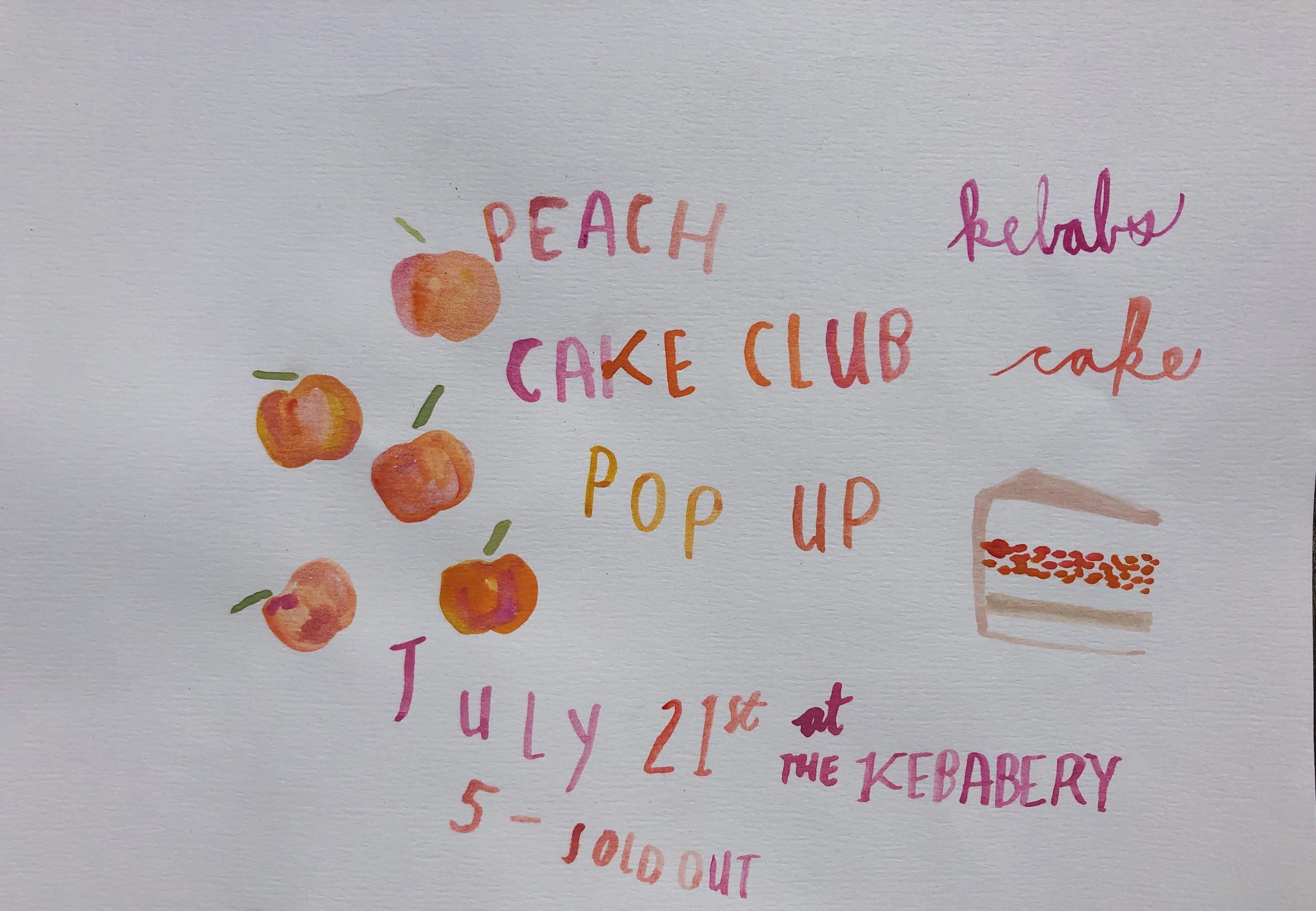 Peach Cake Club at The Kebabery