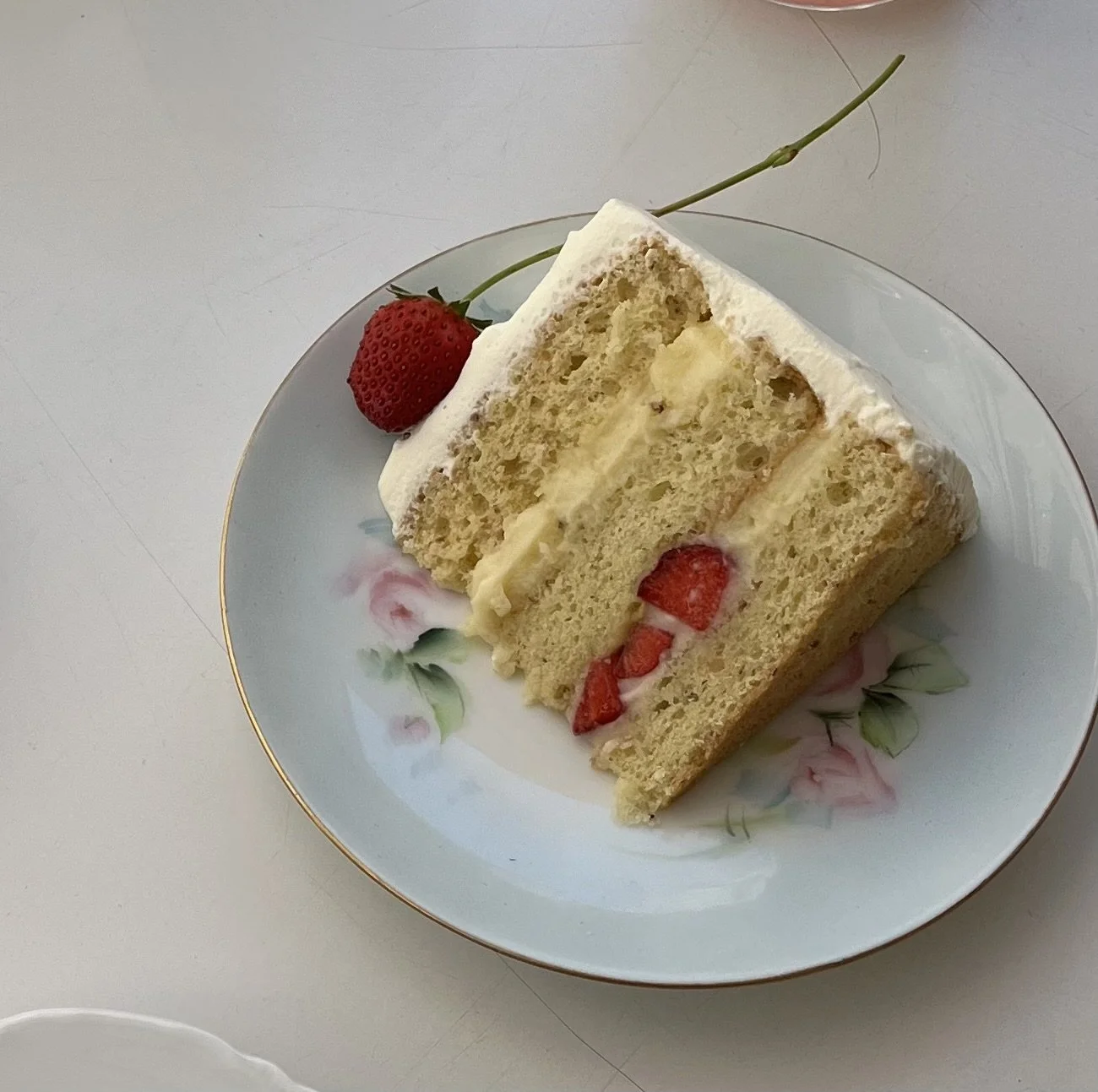 Strawberry + Fig Leaf Cake and April Goodies