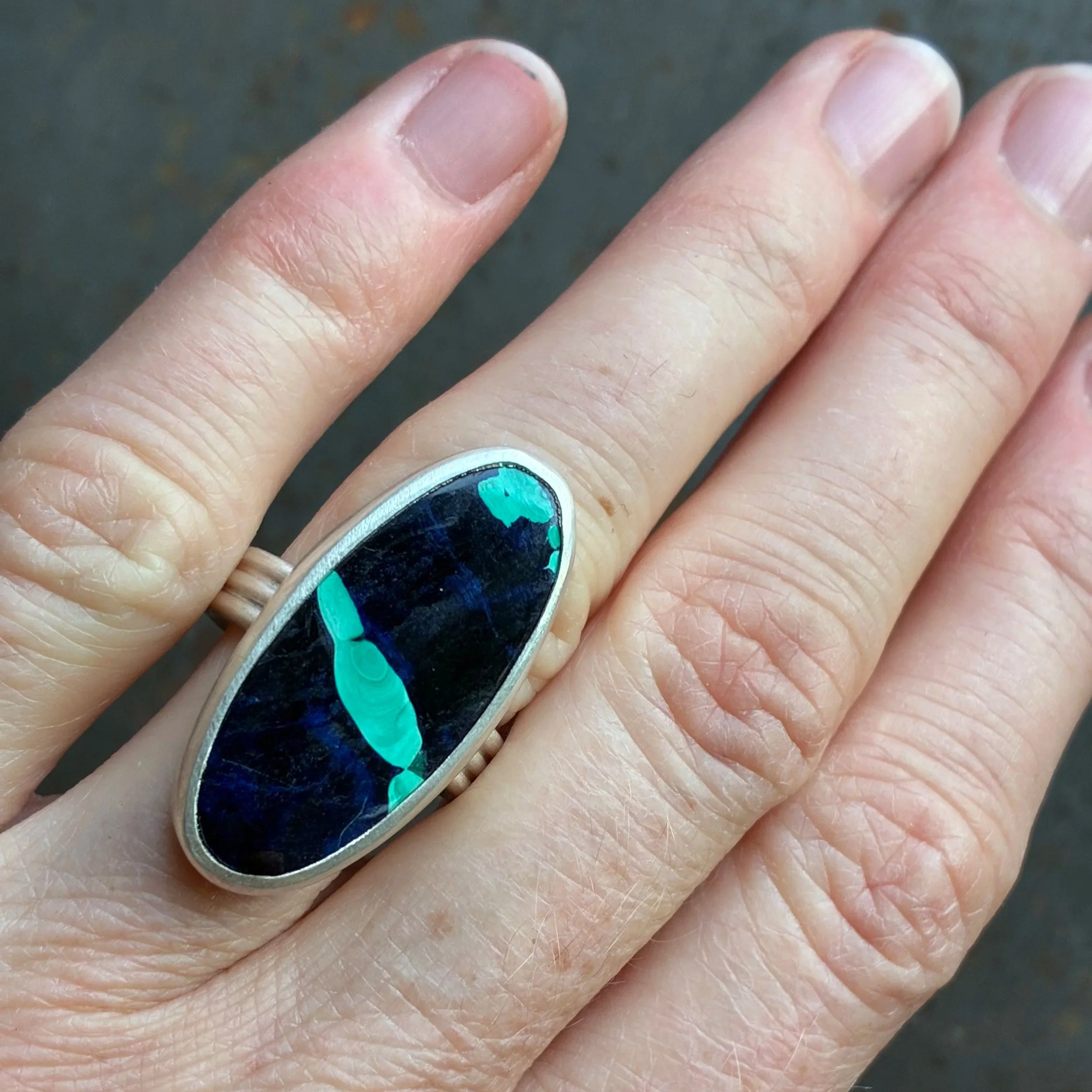 Malachite + Azurite Ring