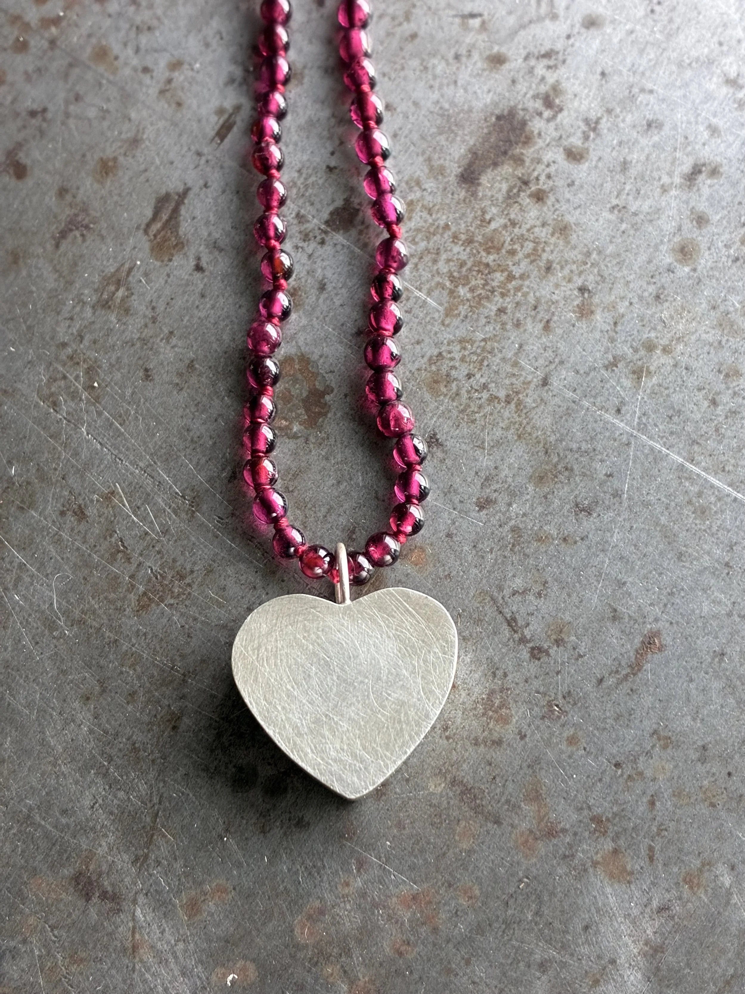 Heart + Garnet Necklace