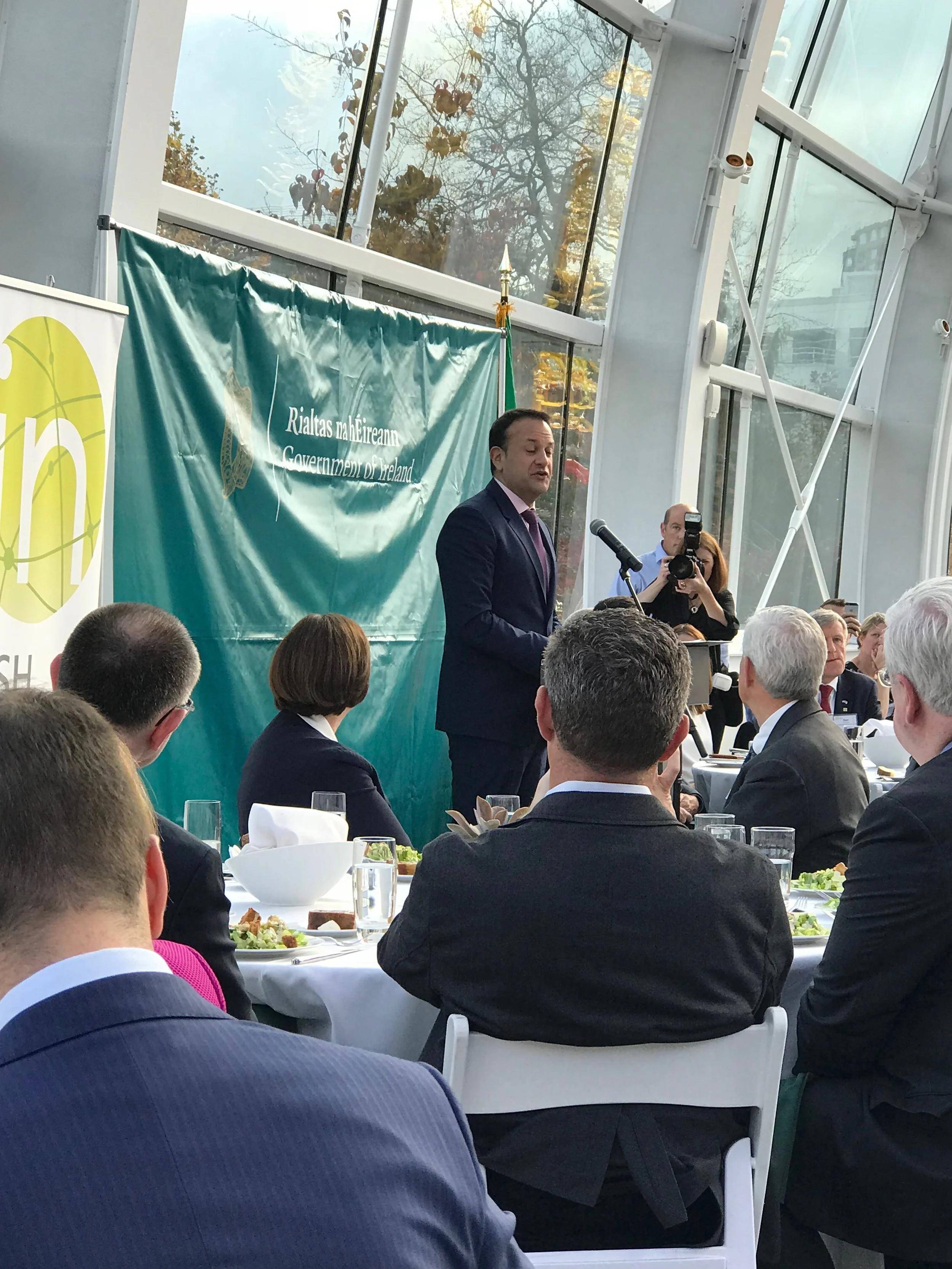 Here is a picture of the Taoiseach from my seat.
