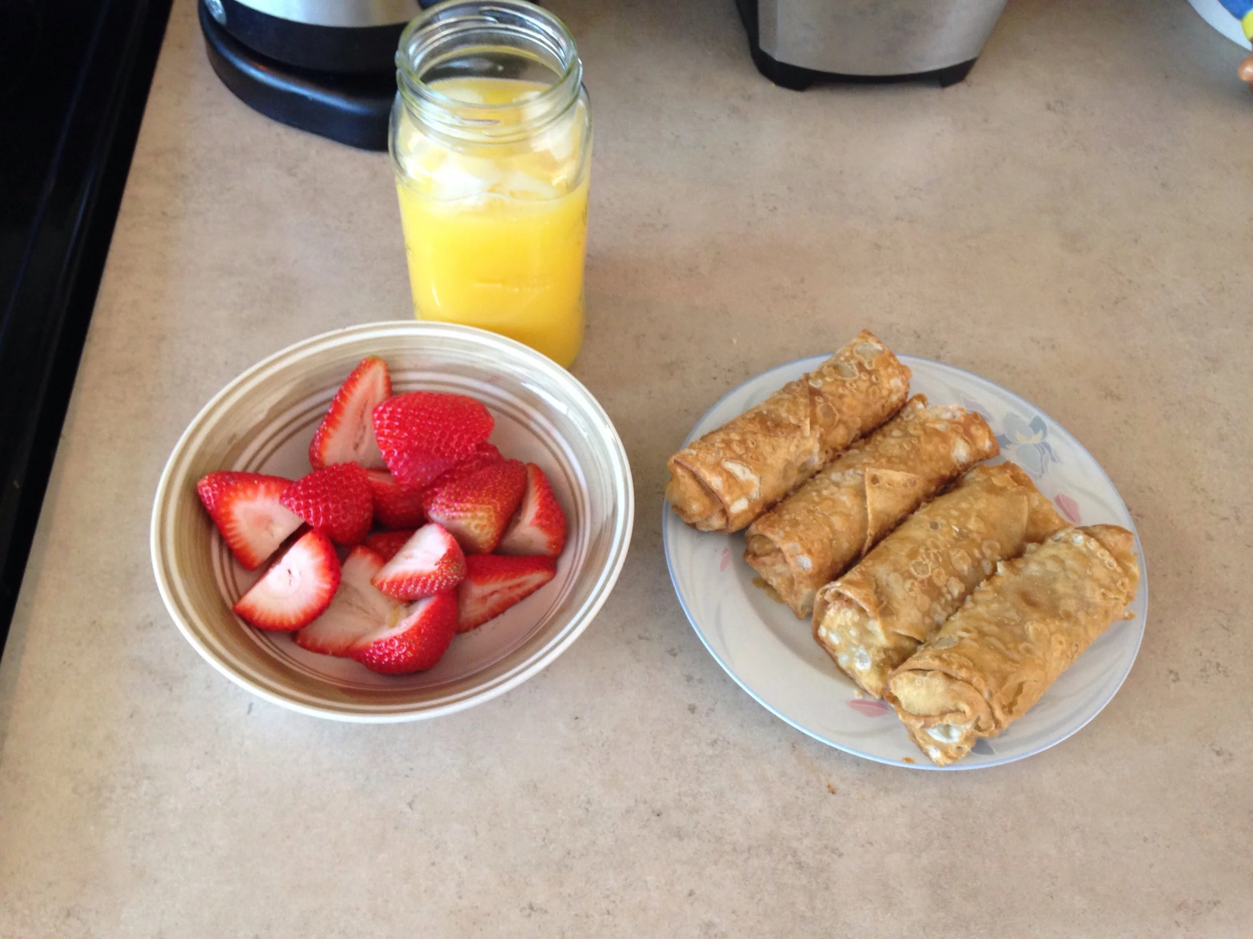 Drinking out of jars and Trader Joes Chicken egg rolls