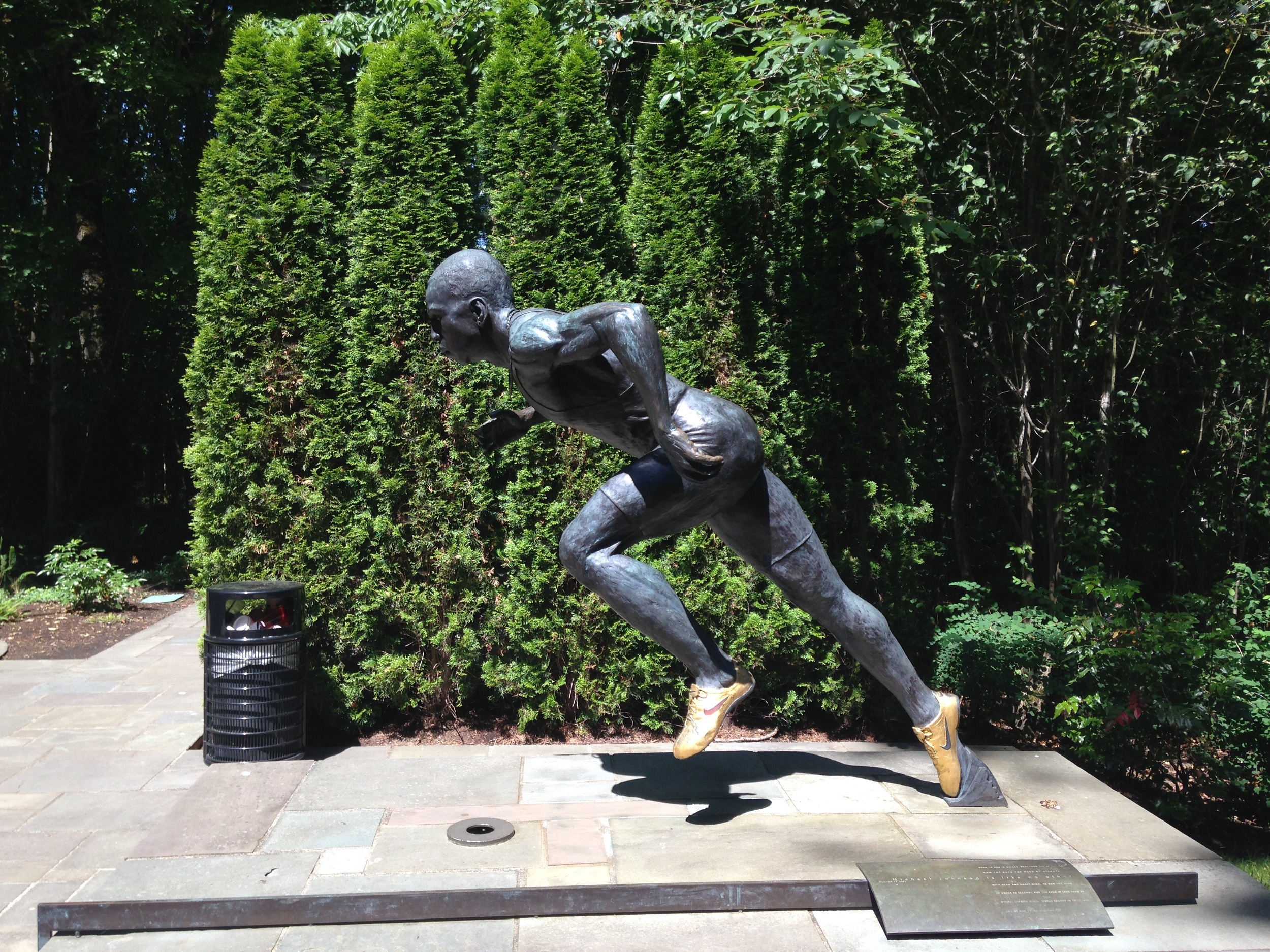 Getting to work out on the nike track. And seeing this staute pushed me to get it done when no one was watching. 