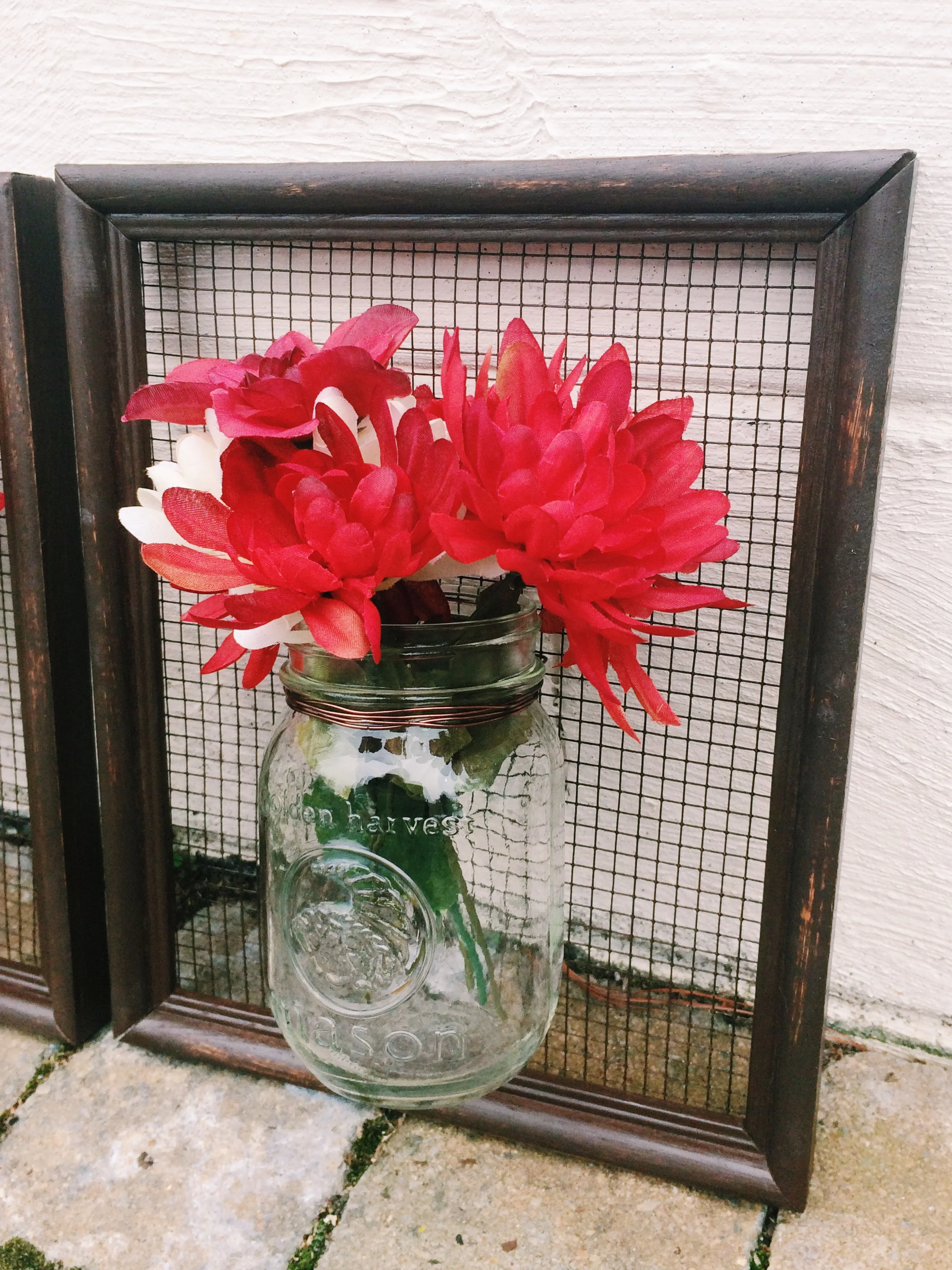Framed Flower Vases (with hardware cloth or chicken wire)
