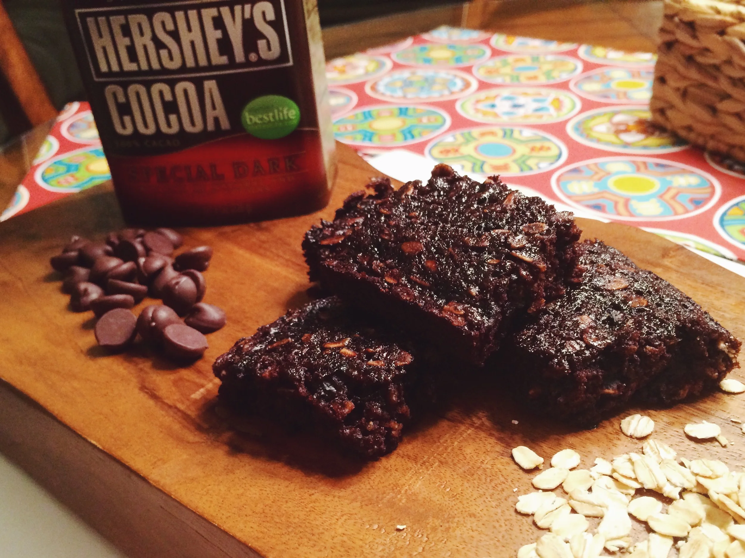 Dark Chocolate Zucchini Oat Brownies