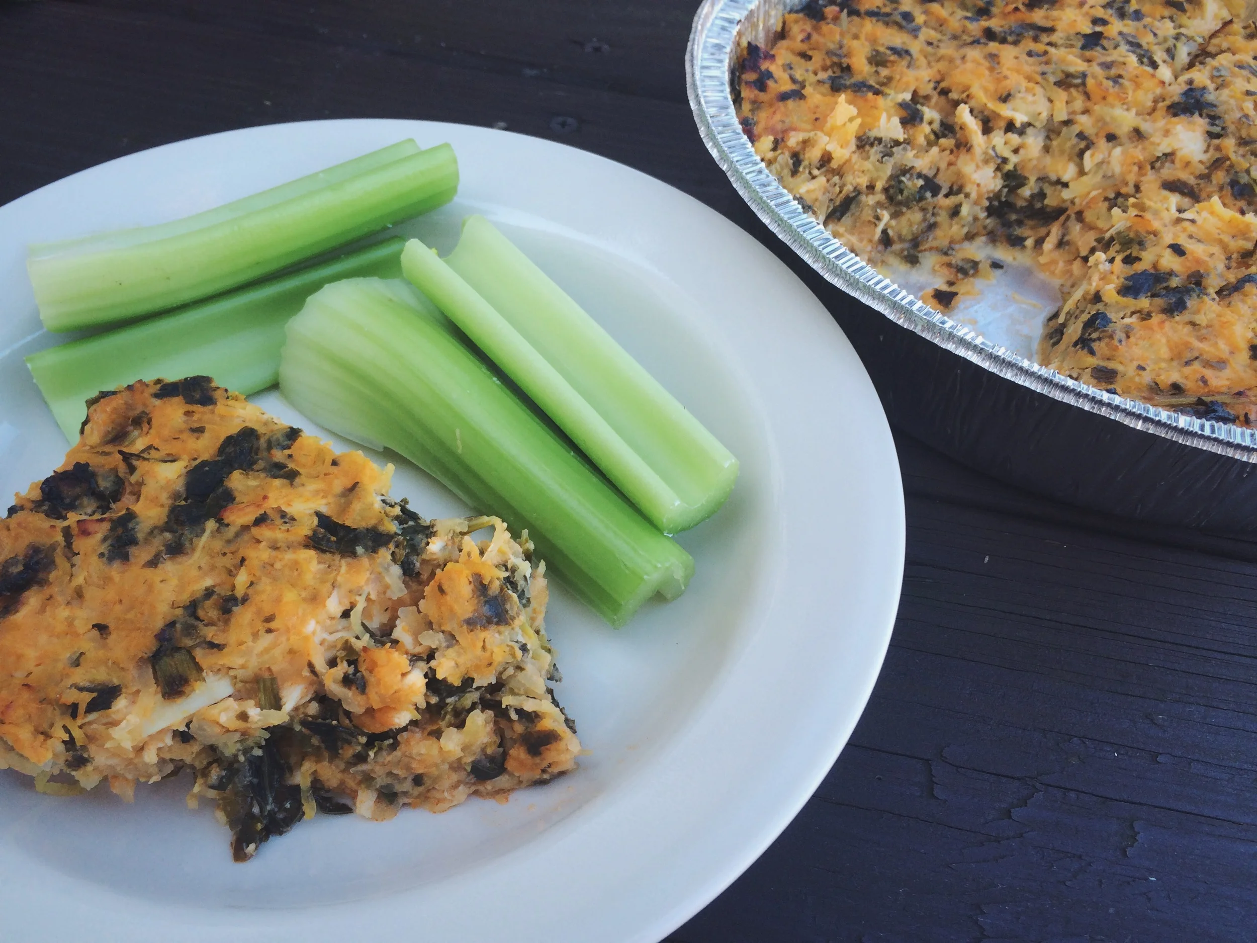 Buffalo Chicken Spaghetti Squash Casserole (Whole30 & Freezer Friendly)