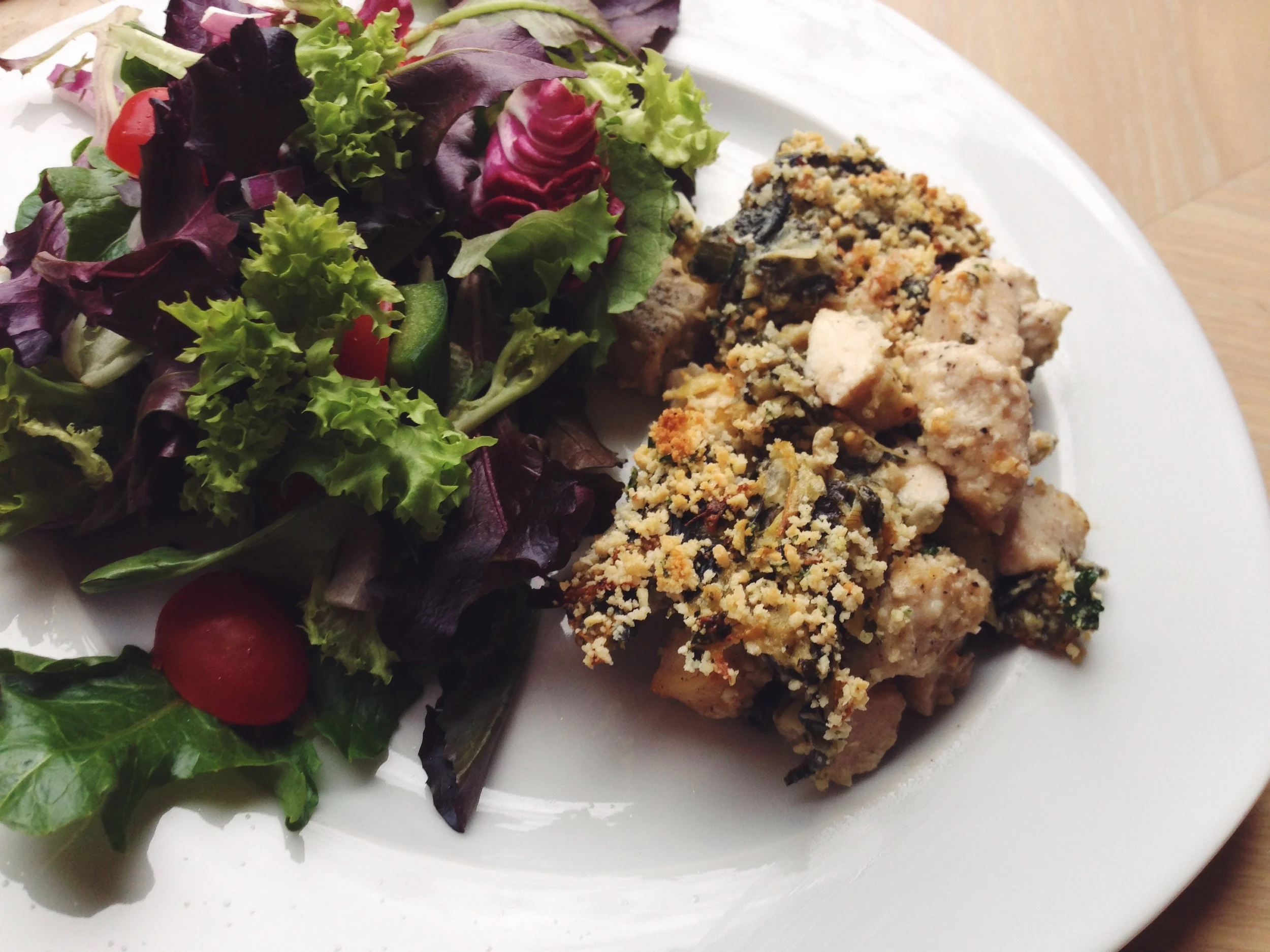 Spinach Artichoke Chicken Casserole