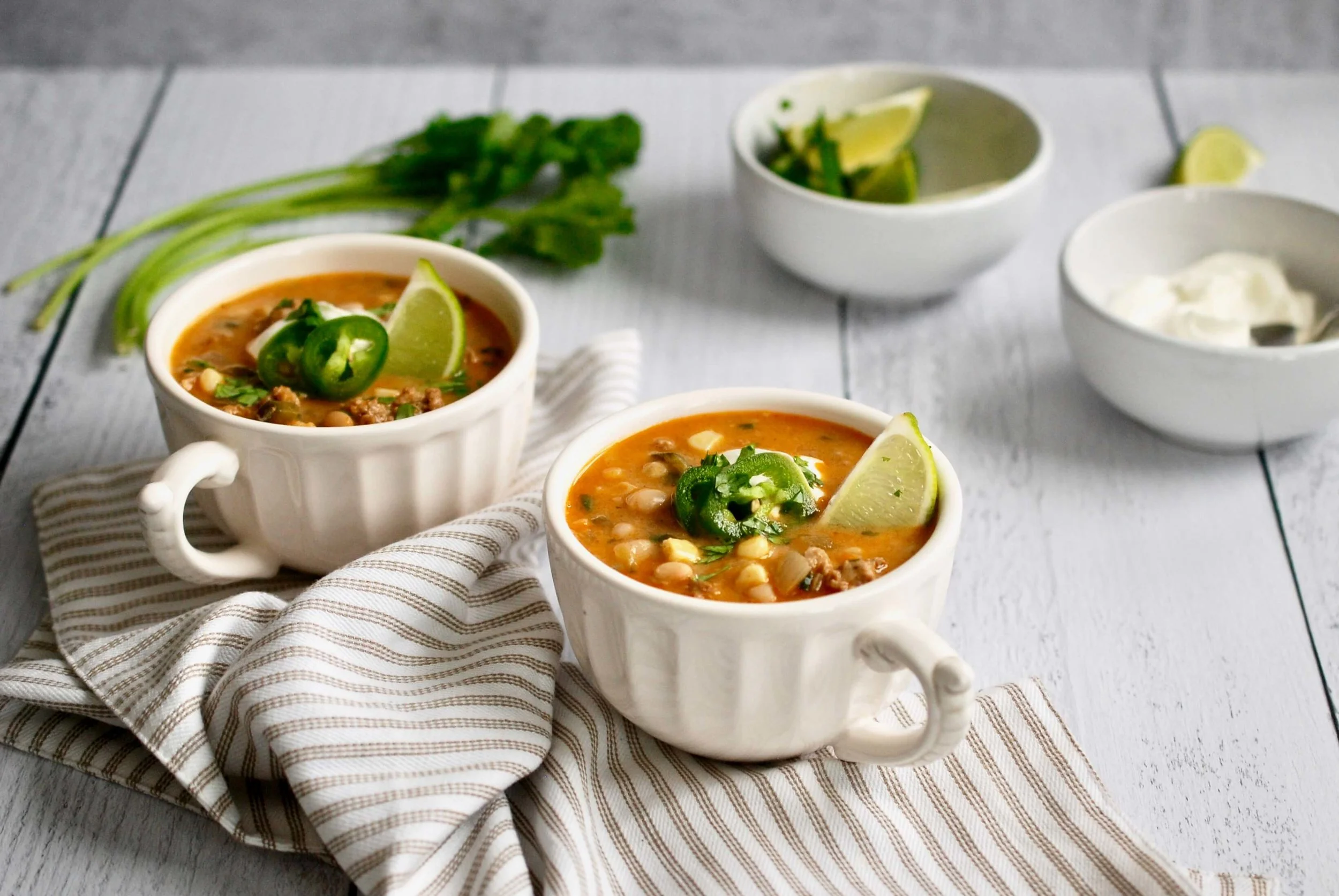 White Bean Turkey Chili with Lime & Cilantro
