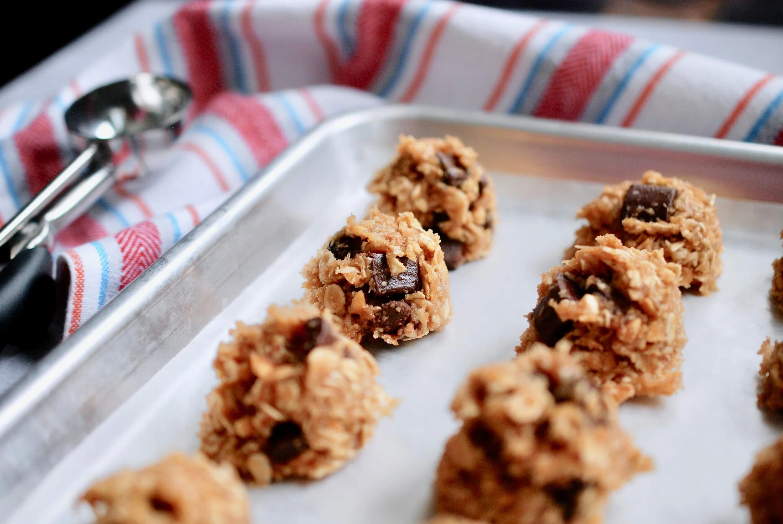 No Bake Peanut Butter Coconut Chocolate Chunk Cookie Dough Balls
