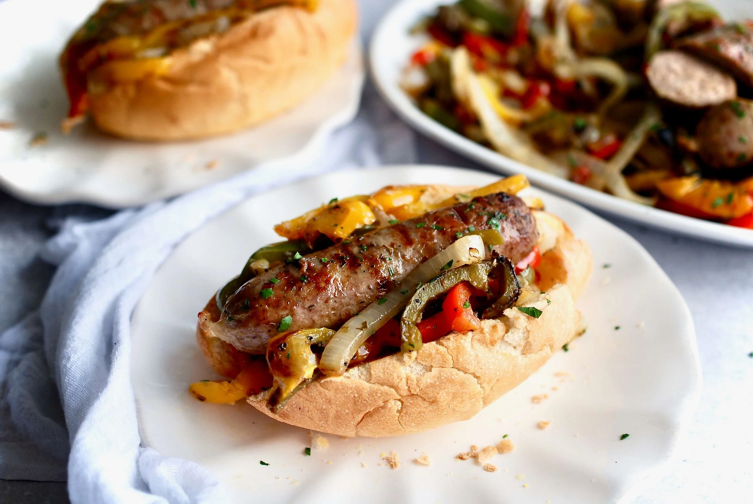 Grilled Italian Sausage with Peppers and Onions [for sandwiches or pasta!]