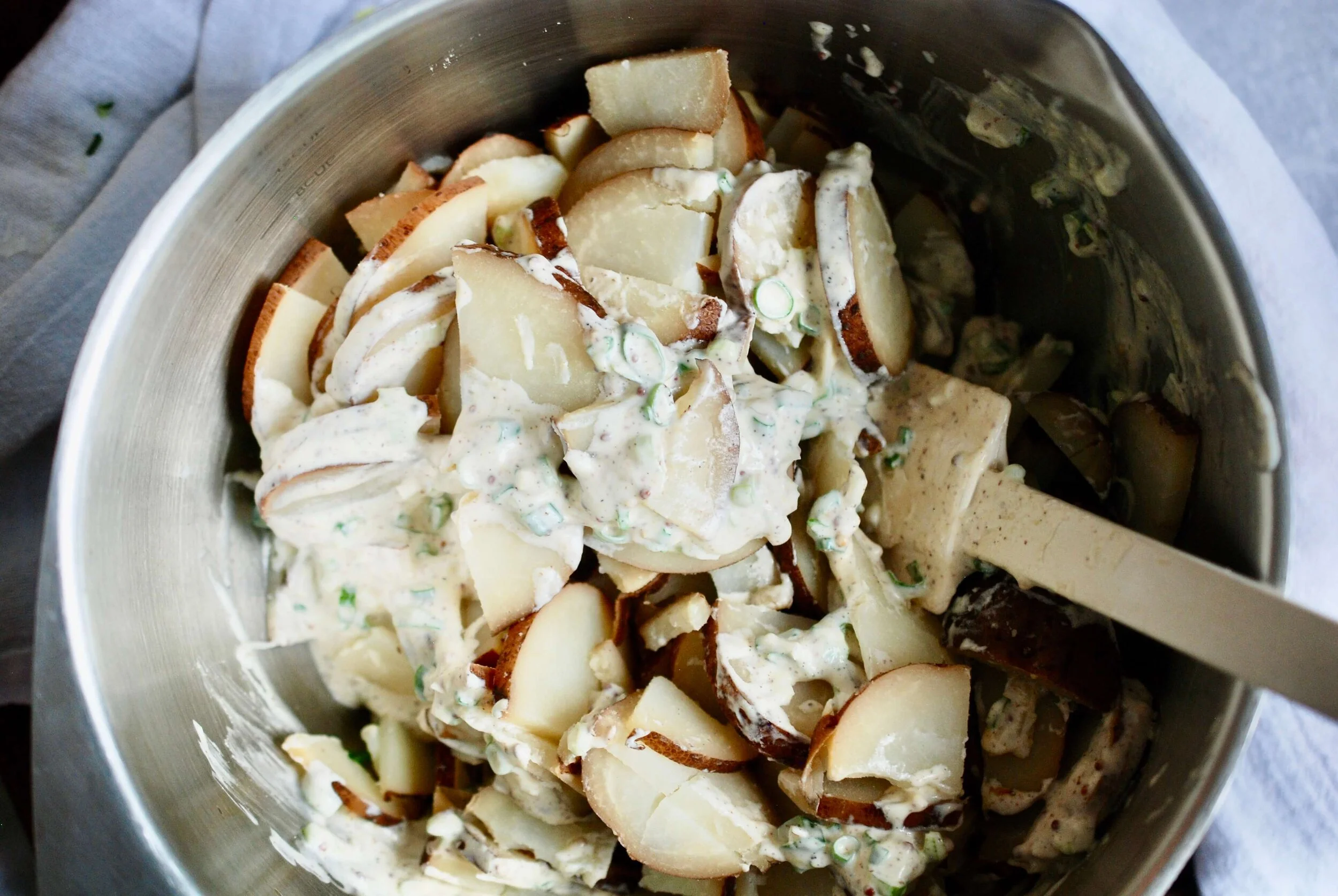 Tangy Smoked Potato Salad with Green Onions