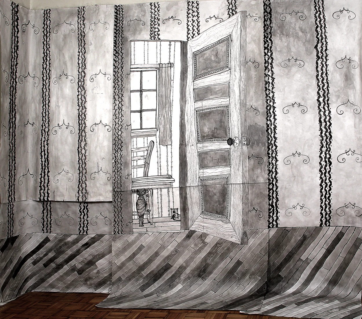 Side Room Expanse , 2013-15 ink on paper 9 x 9'