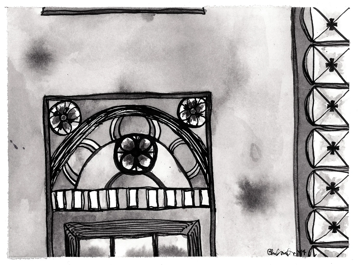 Segment I , 2014 ink on paper 6 x 8"