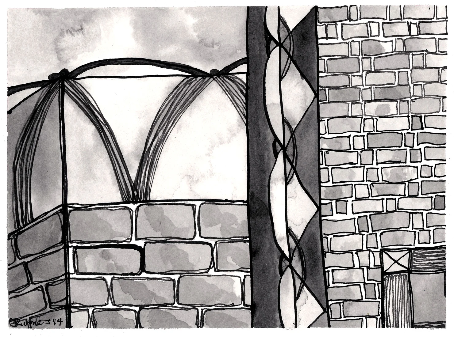 Segment II , 2014 ink on paper 6 x 8"