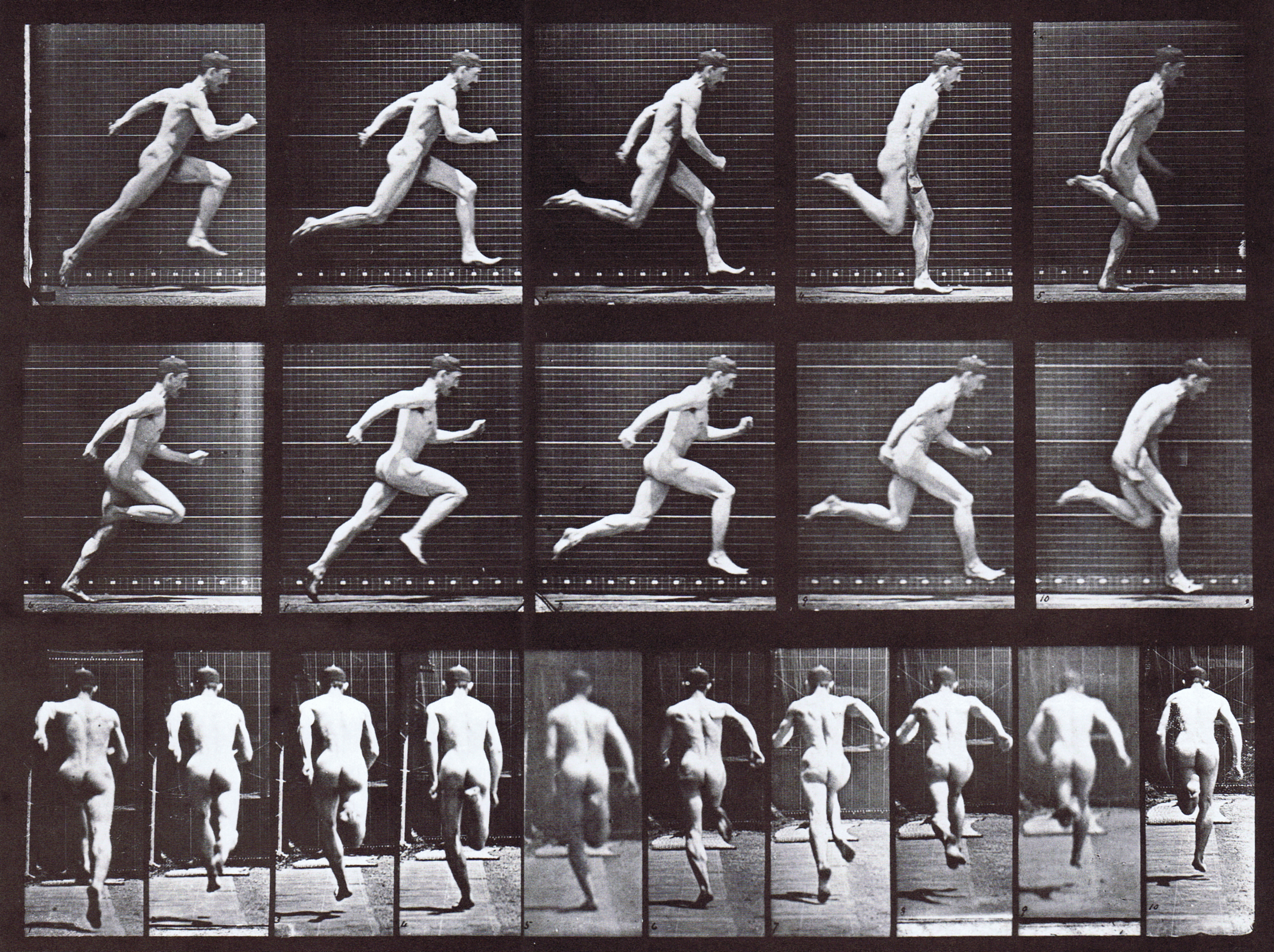 Eadweard Muybridge Plate 63 - Nude Male Running at Full Speed