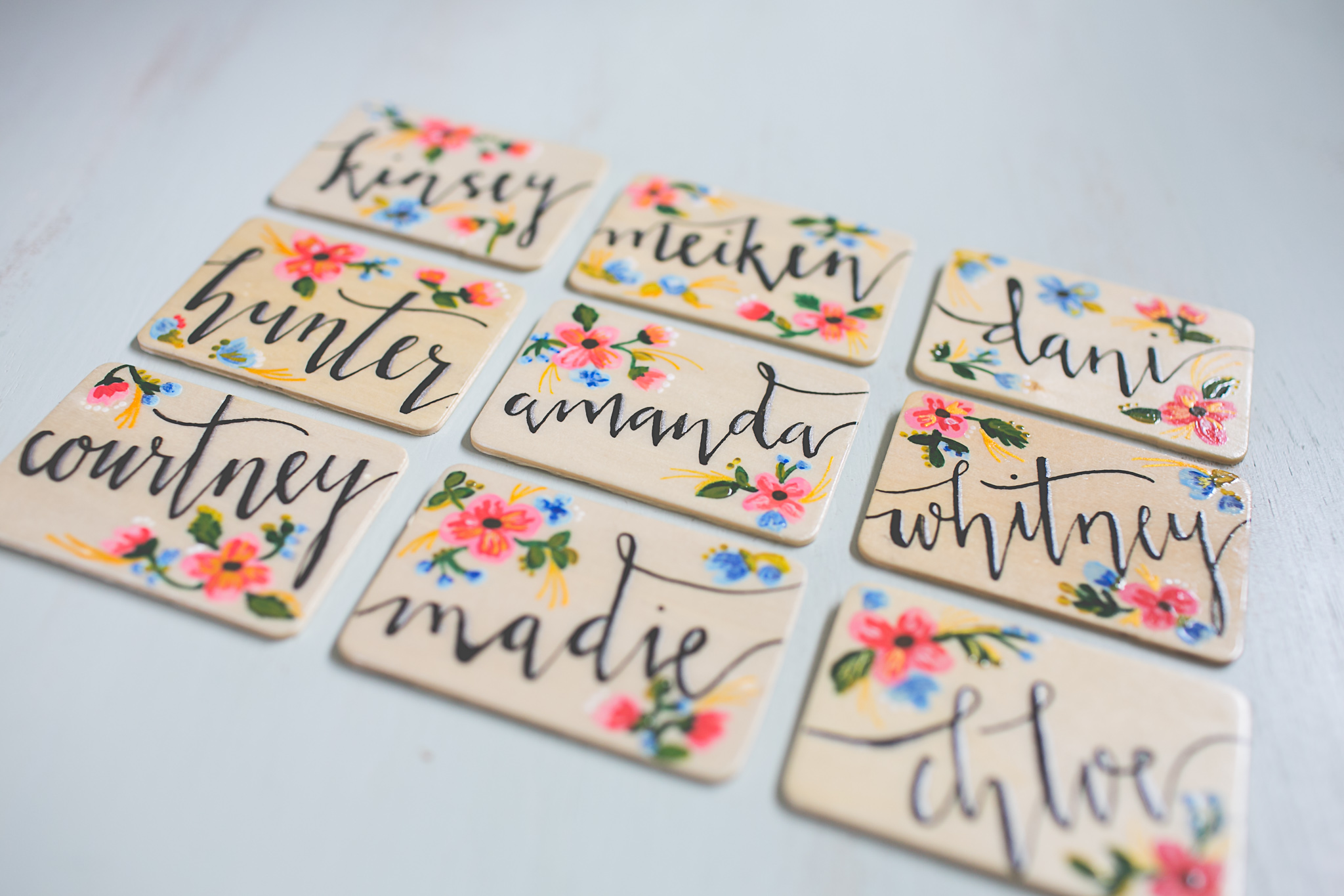 Here they are! Each one special in it's own way. Just stick your magnets on the back/top if you are using these as name badges- and VOILA!!!