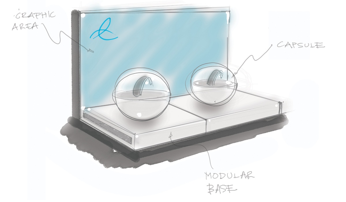 The display is designed to be used at the retail level by healthcare professionals to showcase a range of Unitron products and accessories.