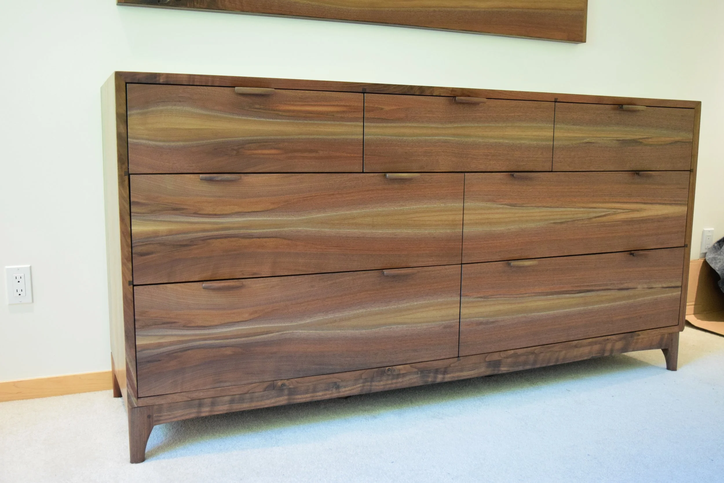 Custom black Walnut dresser, Completed Summer 2017