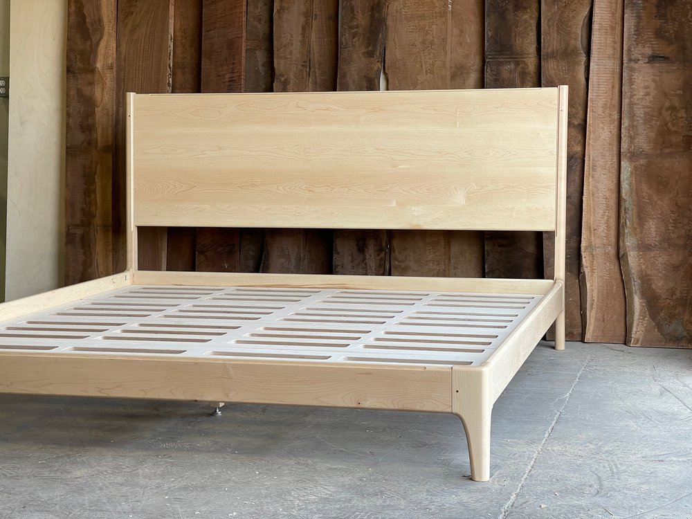 Tall Headboard Platform Bed June, Tall Wooden Bed Frame Full