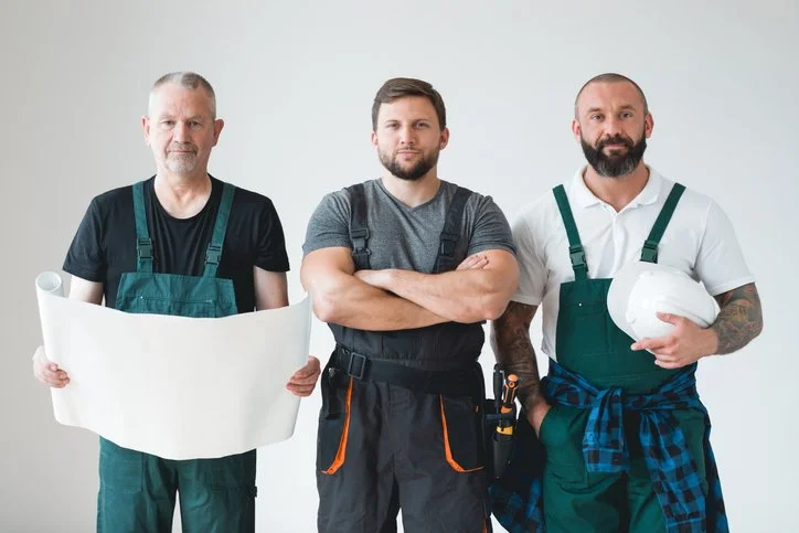 Three male general contractors