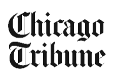 Chicago Tribune logo in black Gothic font.