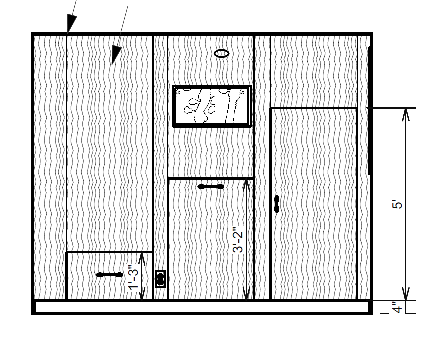 Wood wall w/under stair storage