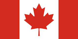 Canadian flag with red vertical stripes and a red maple leaf in the center on a white background.