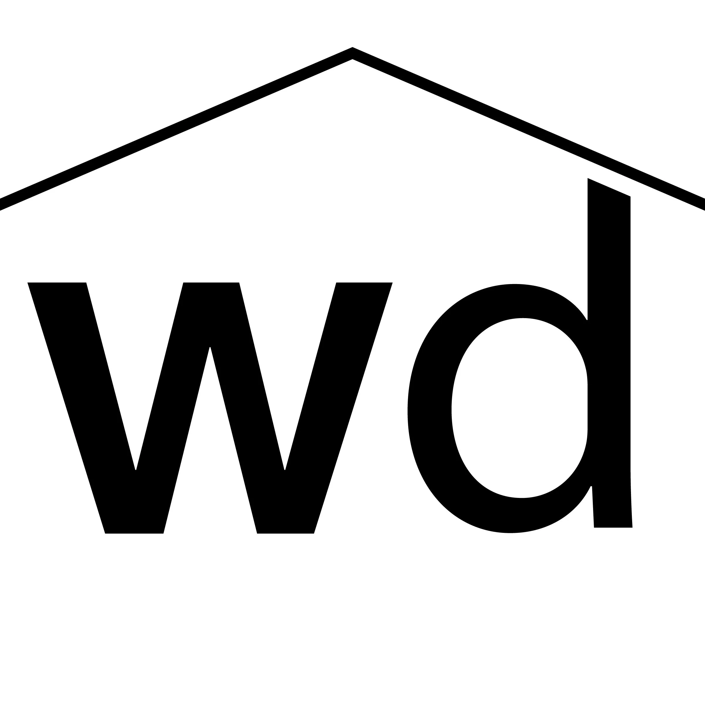 An icon of a house with the letters 'wd' inside, representing a washing and drying house or laundry service.