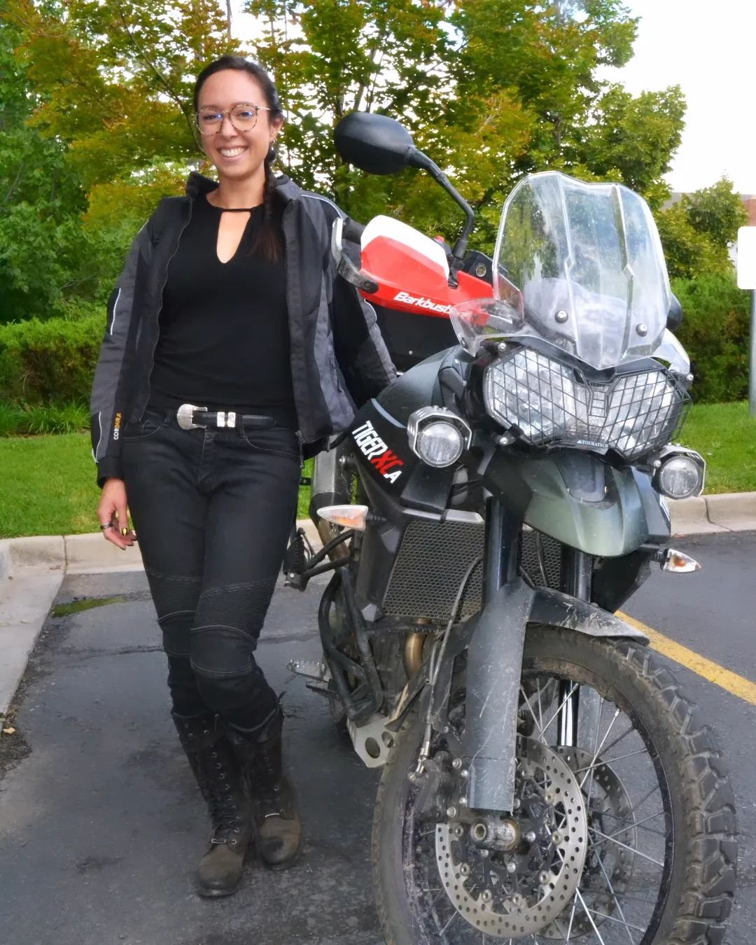 @natashatessers arriving on a Triumph for the #mssDenver meet up down at the DTC! Great to see everyone thank you for making the trip!