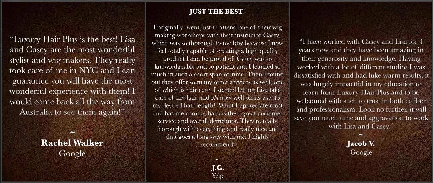 Wig Making Workshop Reviews (Copy)