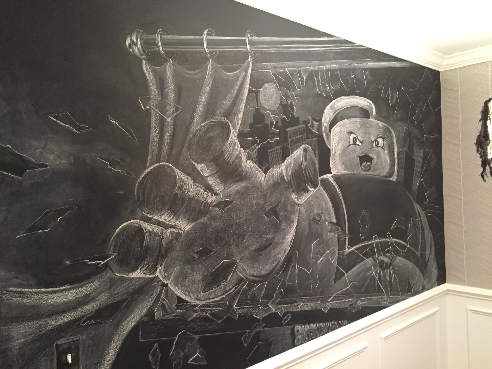 chalk mural on wall. 2015
