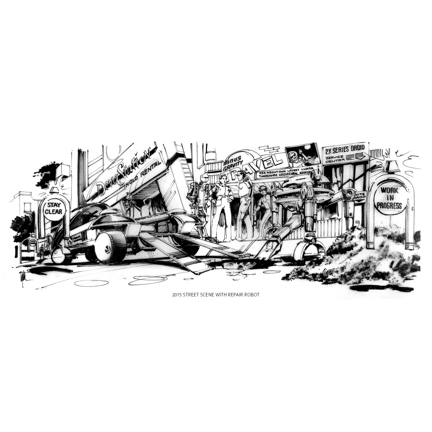 Street Scene with Robot