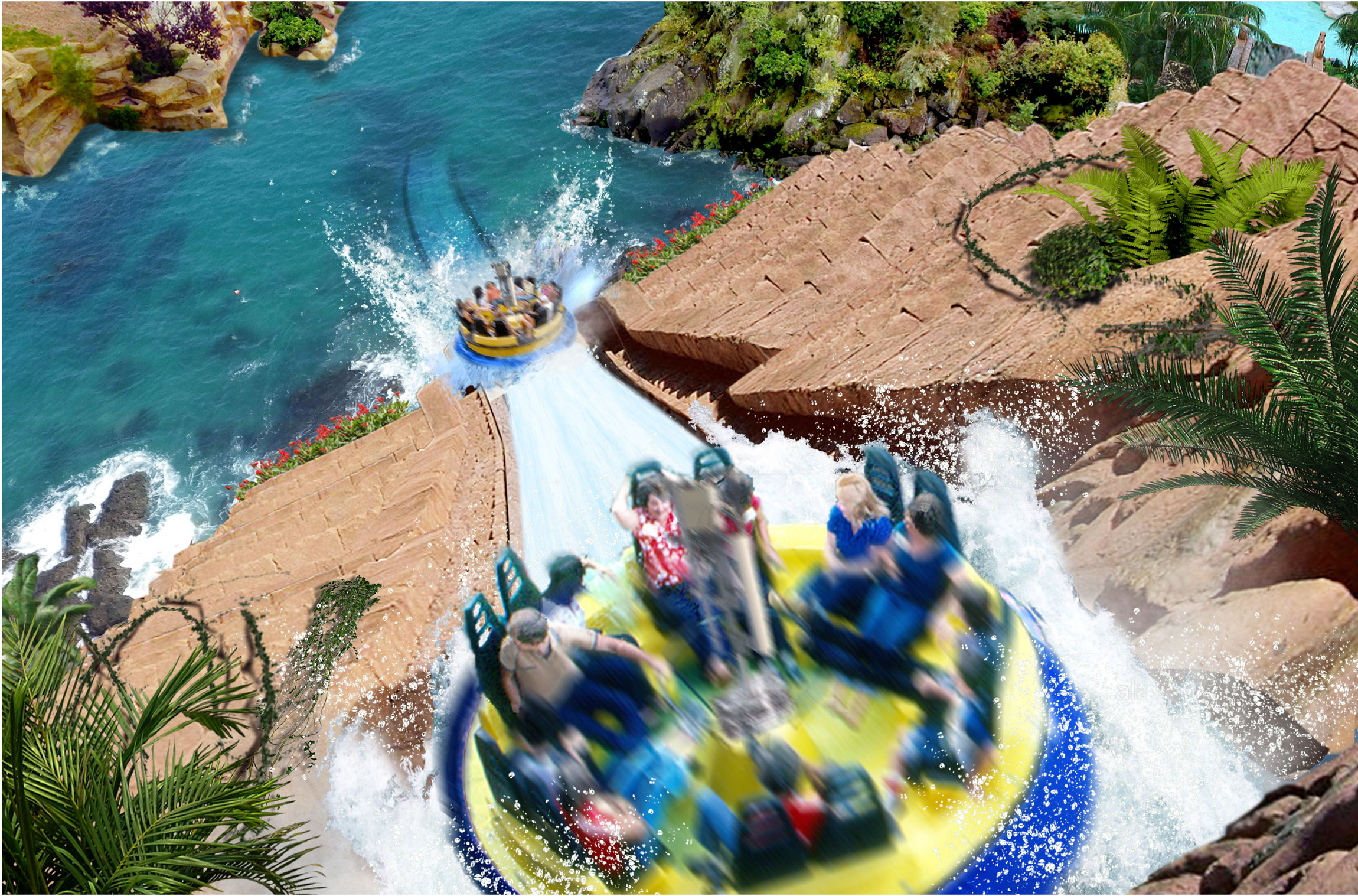 Raft Ride Drop Sequence Concept