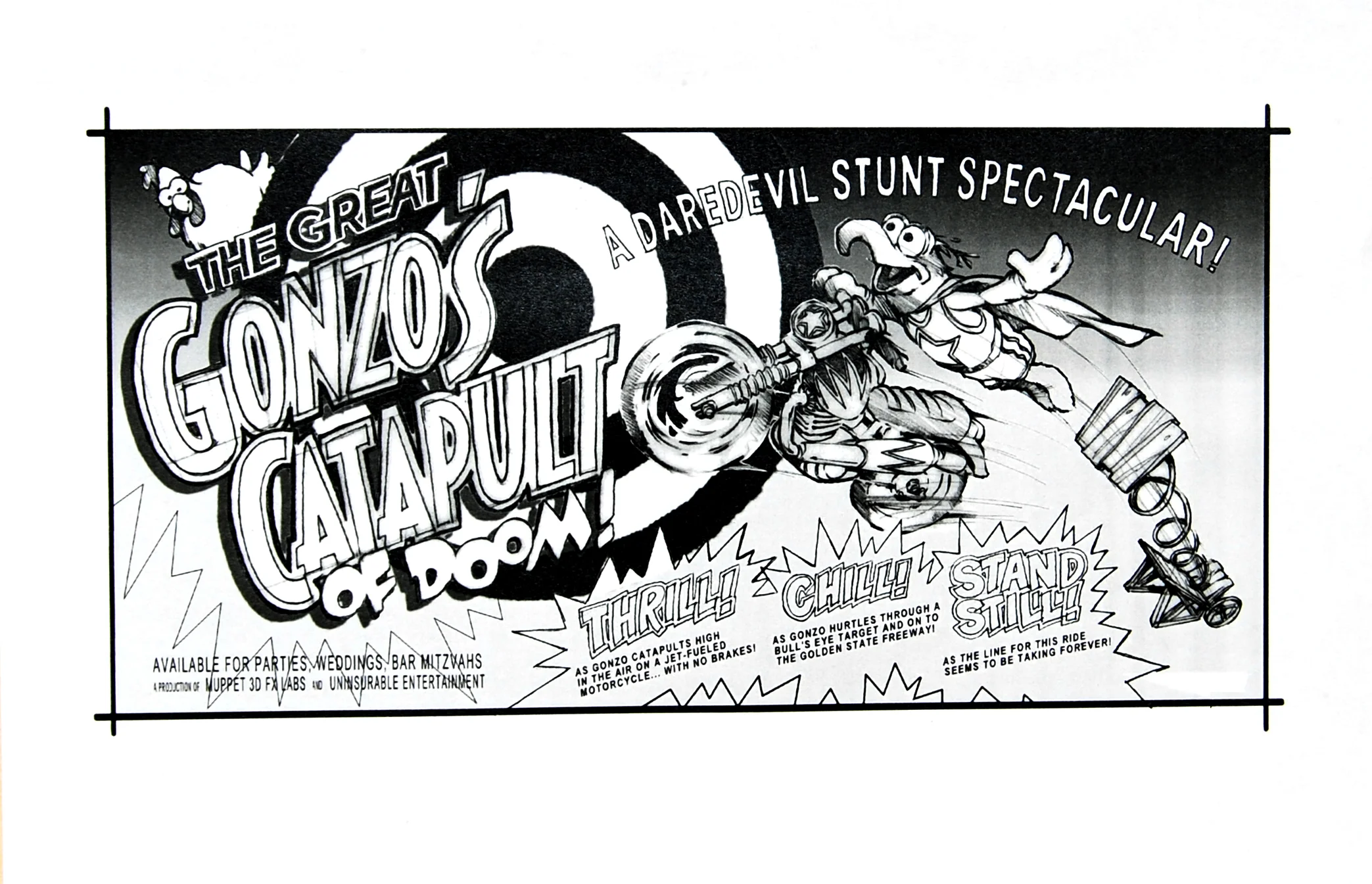 Queue Line Billboard Concept, Muppet 3D Vision Simulator Ride, The Disney Company