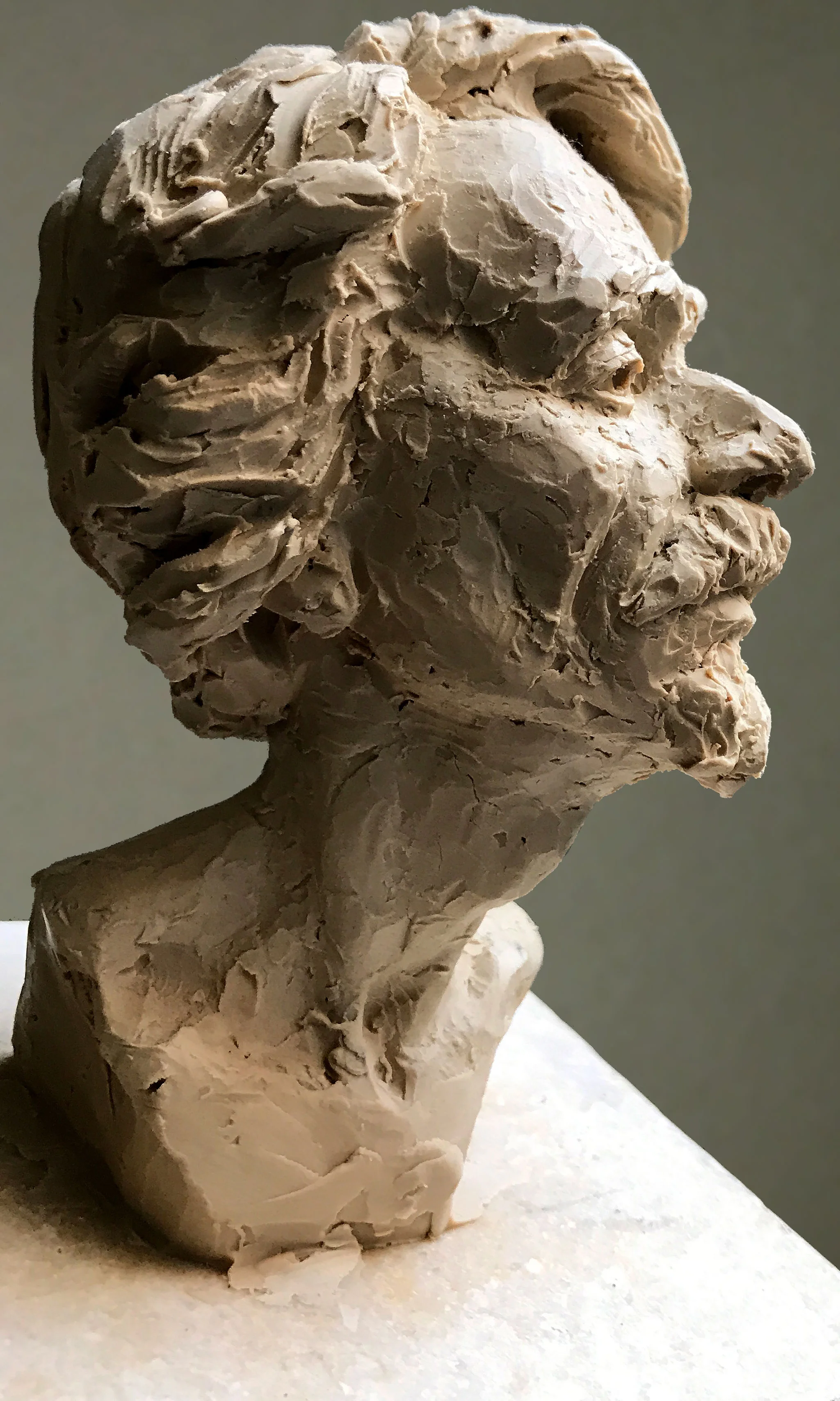 Head Study in Clay from Imagination