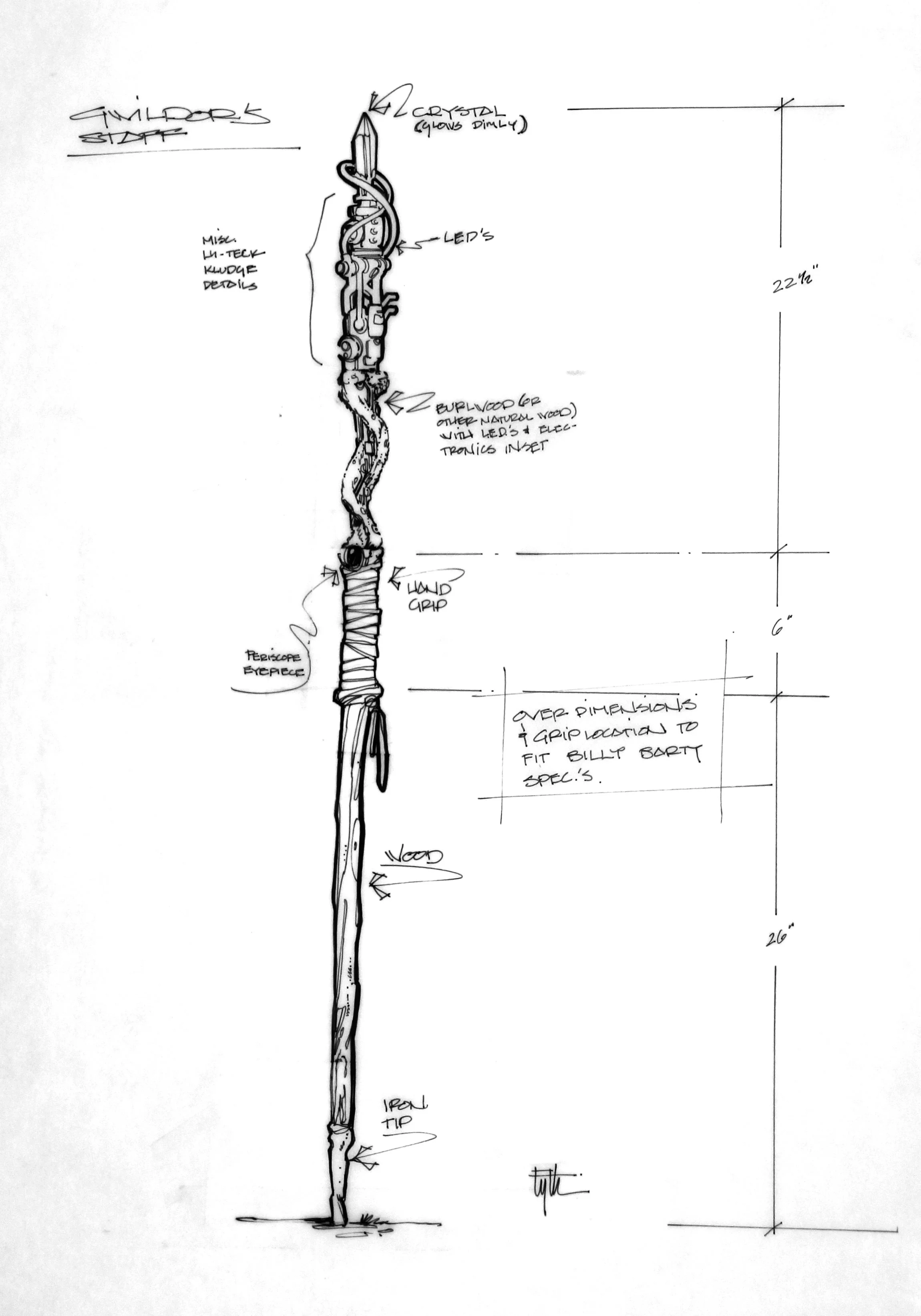 Gwildor's Final Staff Design, MASTERS OF THE UNIVERSE, Cannon Film Group
