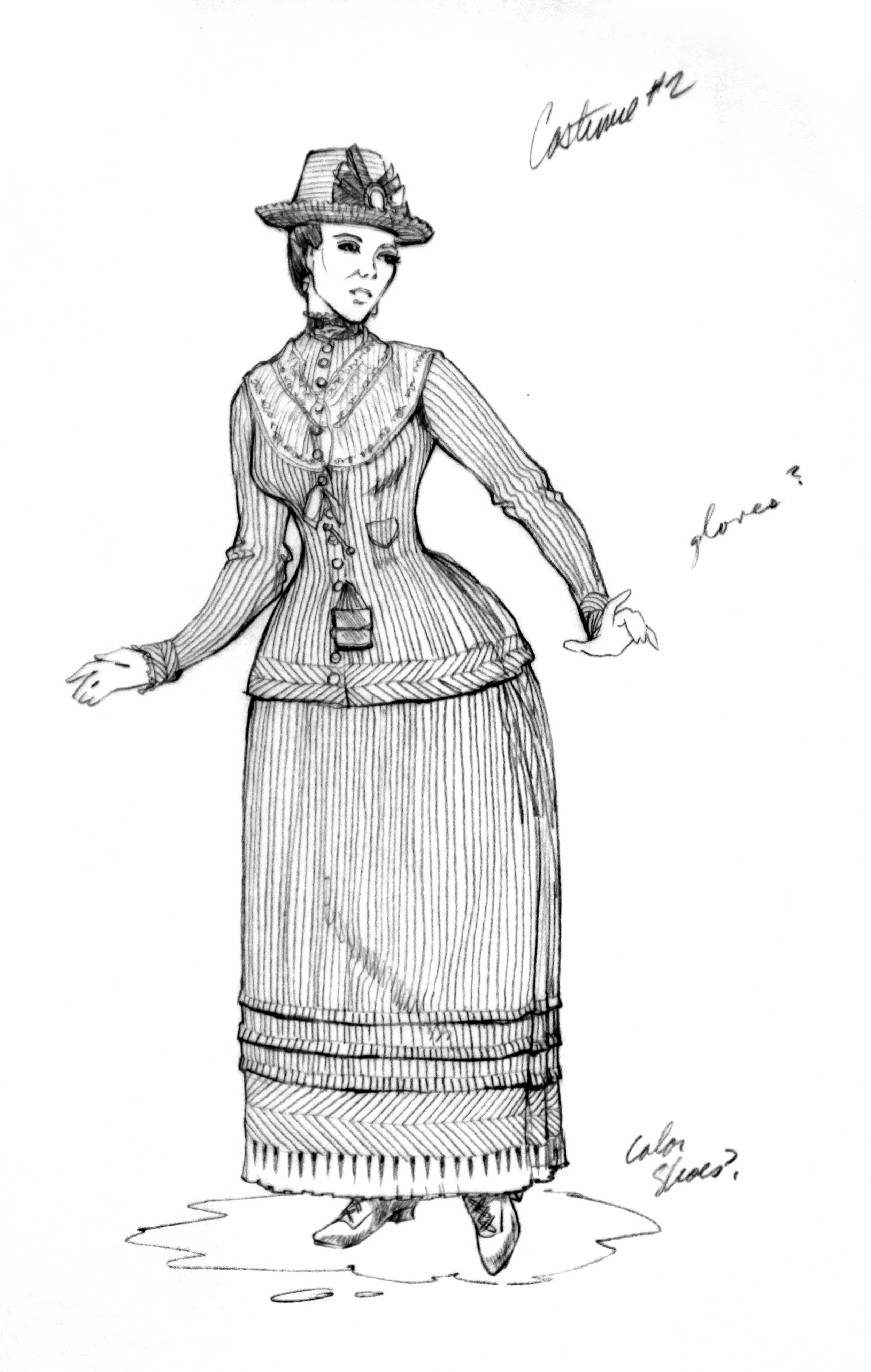 Mary Steenburgen Costume Sketch for Joanna Johnson - Costume Designer - BACK TO THE FUTURE II