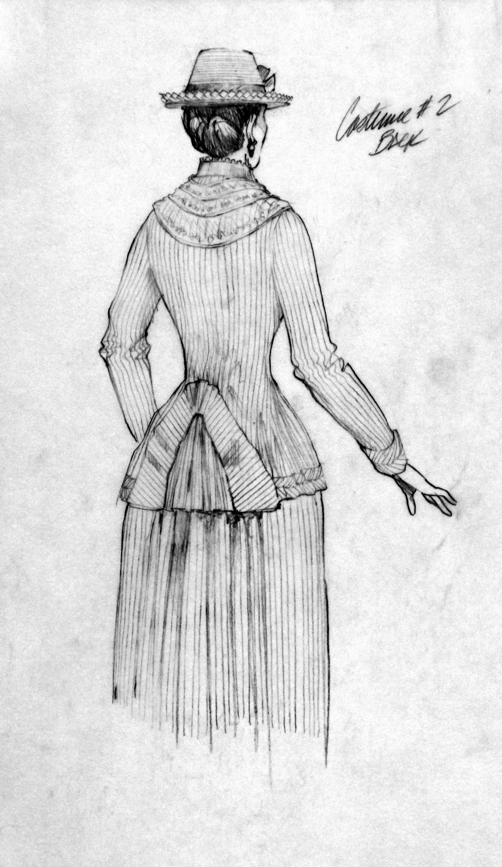 Mary Steenburgen Costume Sketch for Joanna Johnson - Costume Designer - BACK TO THE FUTURE II