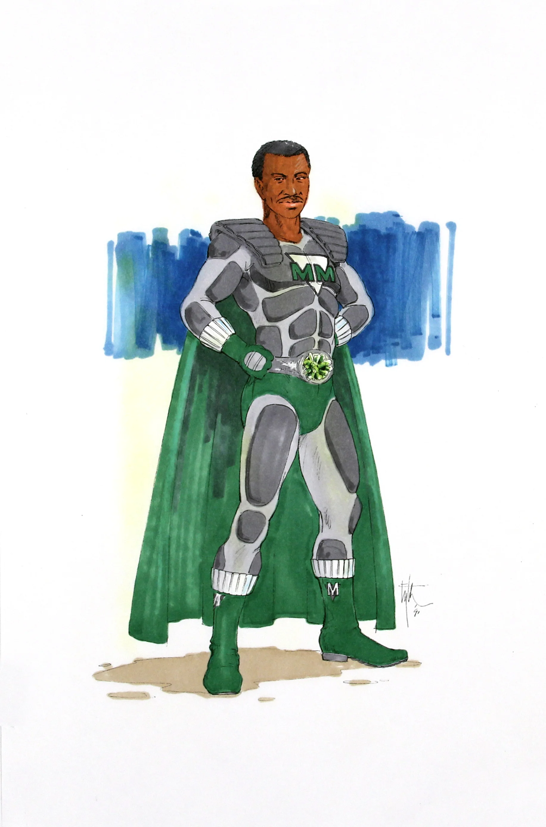 Costume Design Sketch, METEOR MAN 