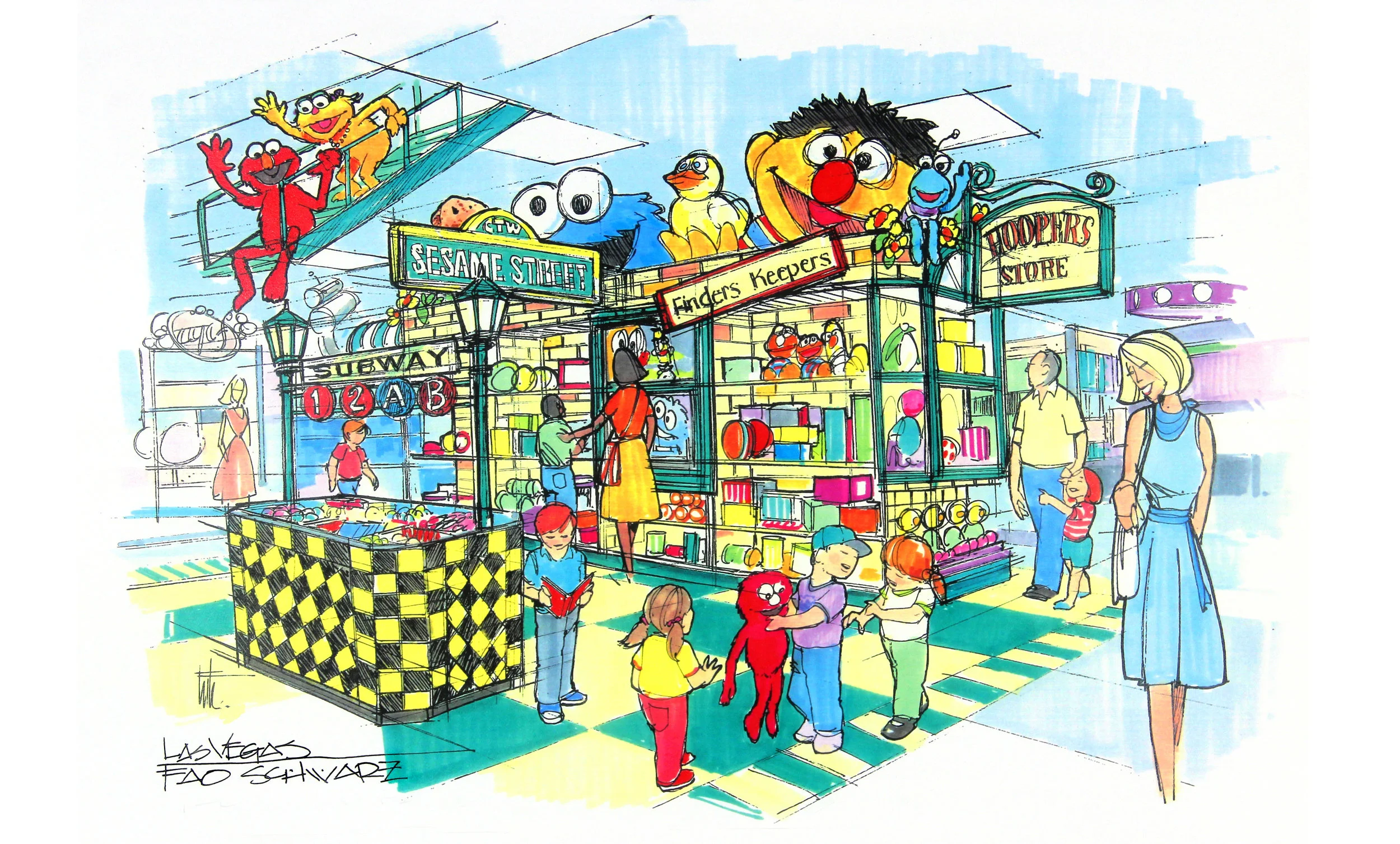 Themed Retail Display, SESAME STREET - FAO Schwarz