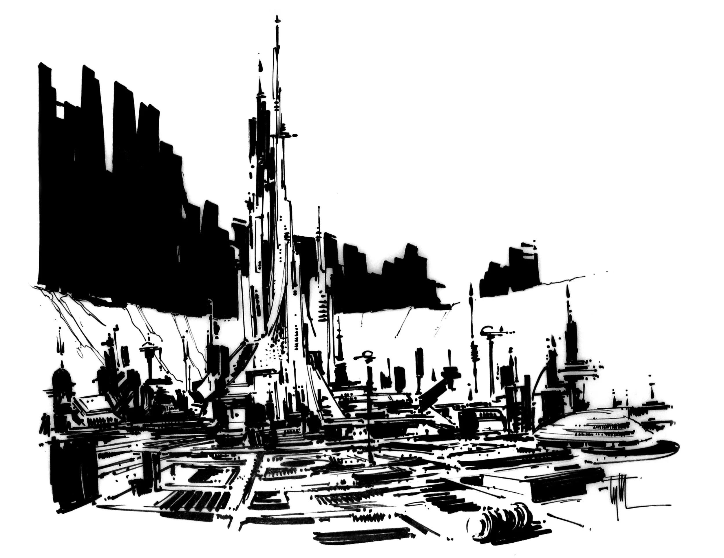 Alien City in a Crater Concept