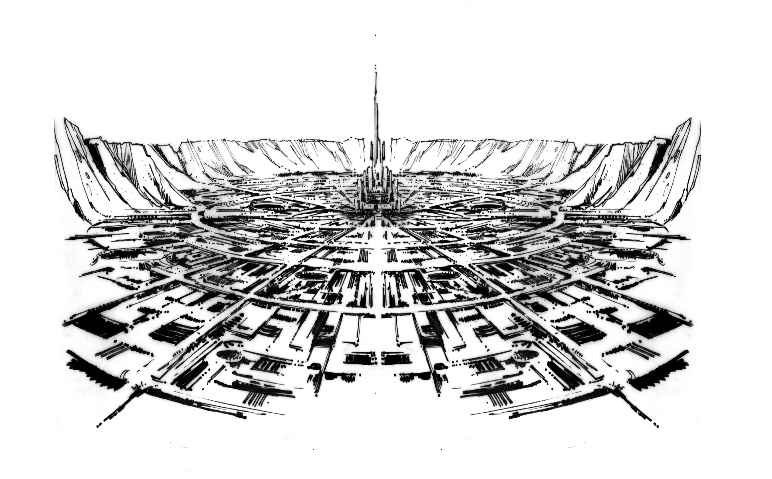 Alien City in a Crater Concept